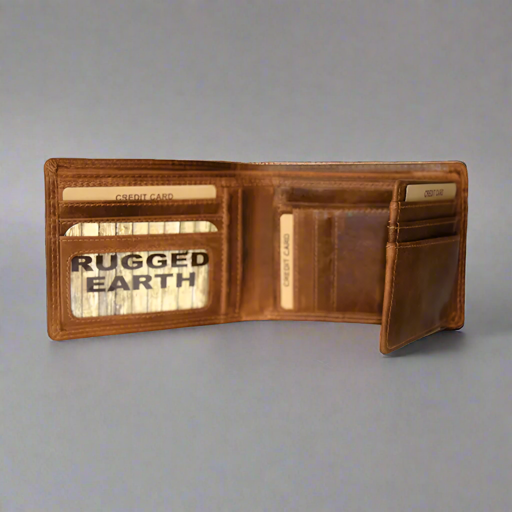 Durable Genuine Leather Bifold Wallet for Men - Slim RFID Blocking Wallet with Multiple Card Slots - Perfect for Everyday Use, Travel & Business