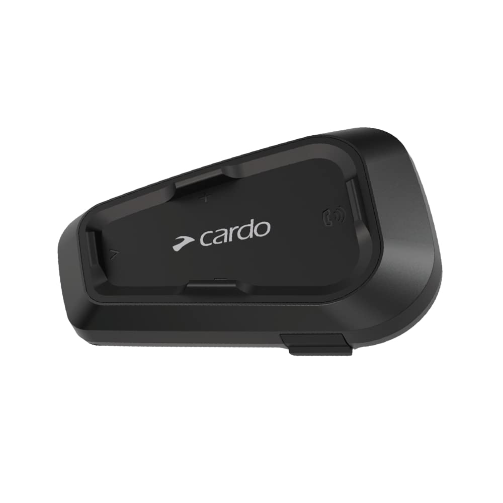 Cardo Spirit HD Motorcycle Bluetooth Headset - Wireless Intercom for Riders, Noise Cancelling, Single Pack (Black) - Perfect for Group Rides, Touring & Highway Communication