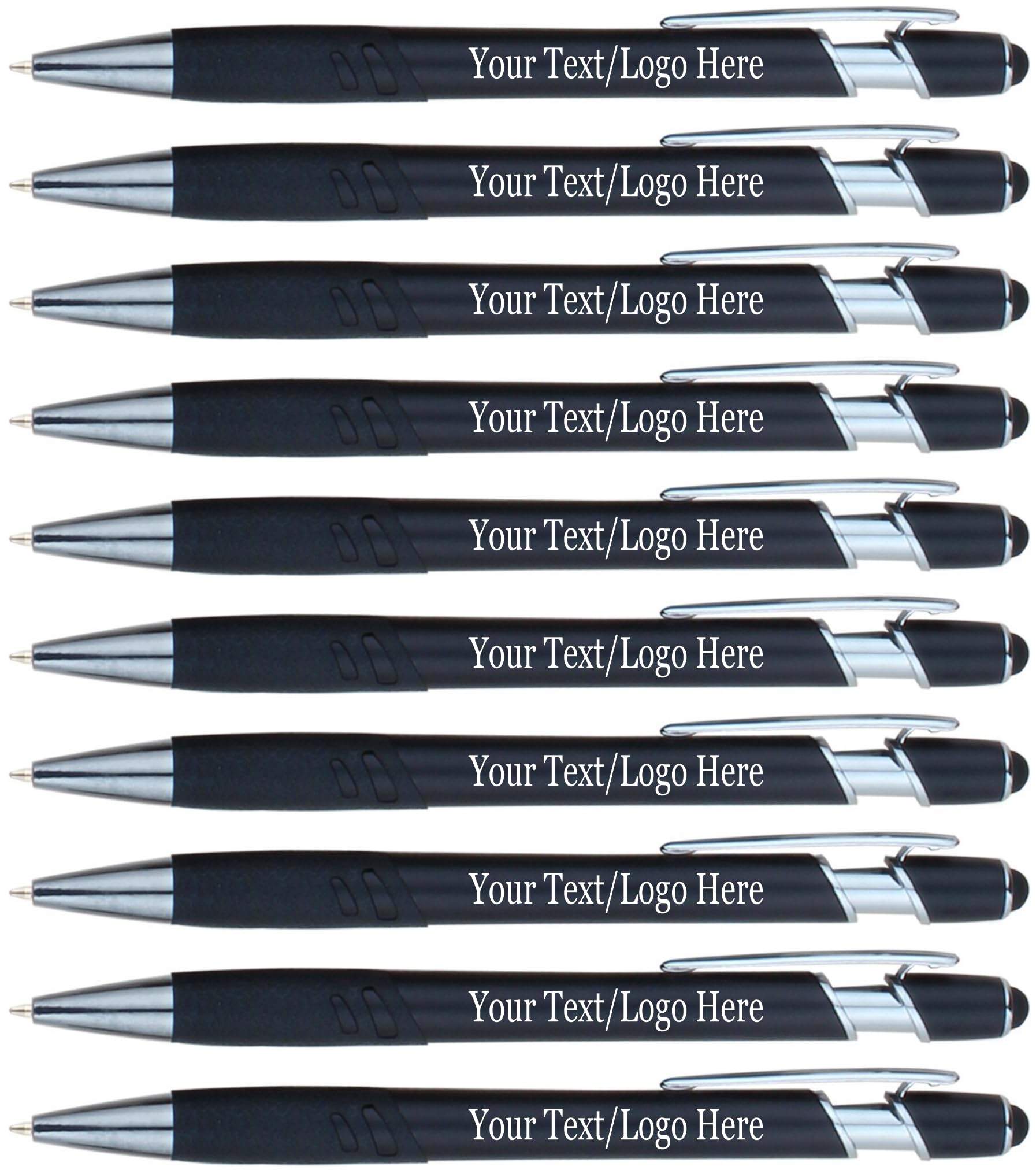 Custom Logo Pens Bulk 300 Pack - Personalized Promotional Pens for Business Marketing, Corporate Gifts, Trade Shows & Events - Dual Tip Stylus & Ballpoint Pen with Touch Screen Sensitivity - Ideal for Office Use, Branding Campaigns & Giveaways