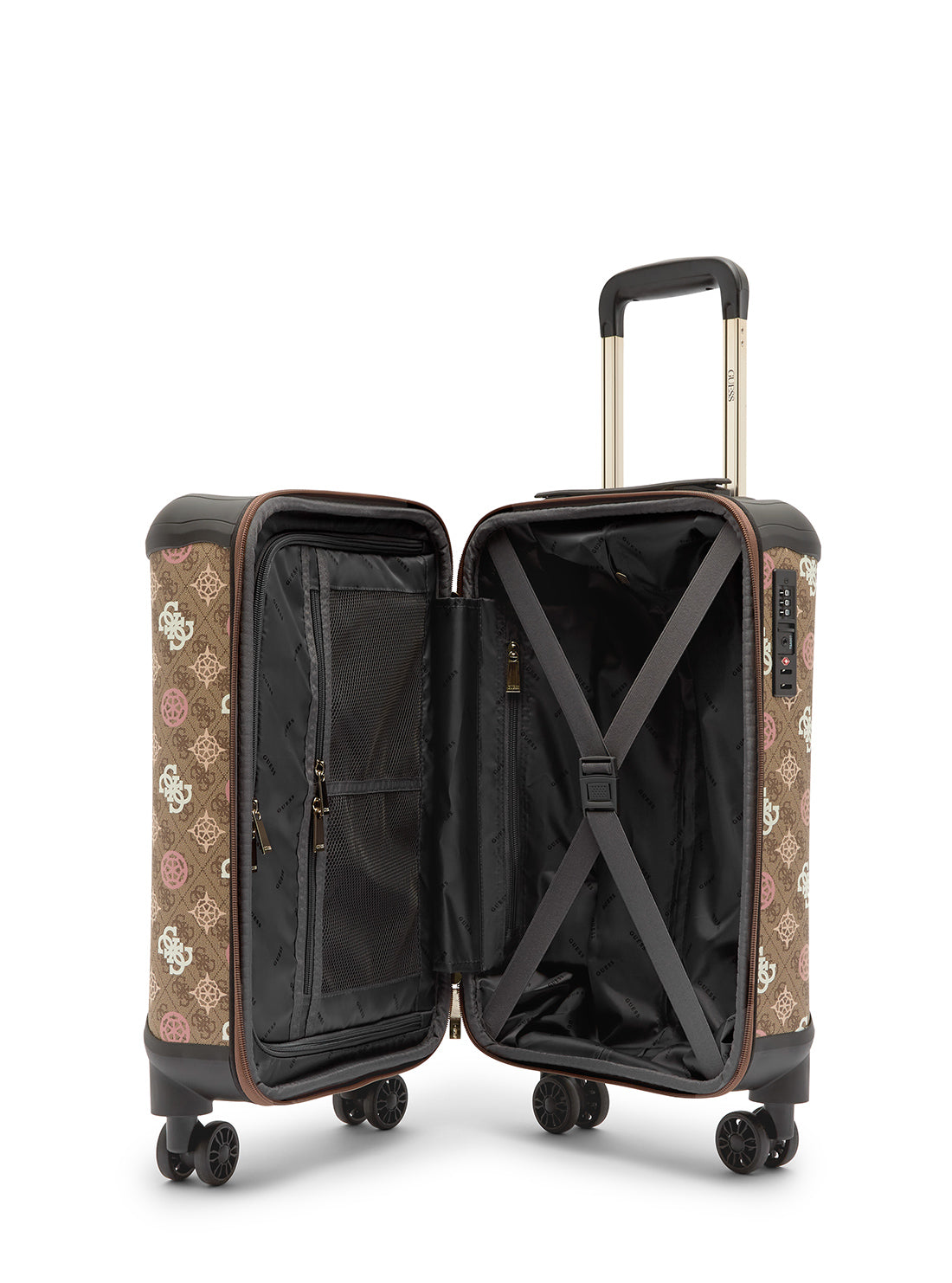 Eliette 45cm Brown Logo Carry-On Suitcase - Perfect for Business Travel & Weekend Getaways