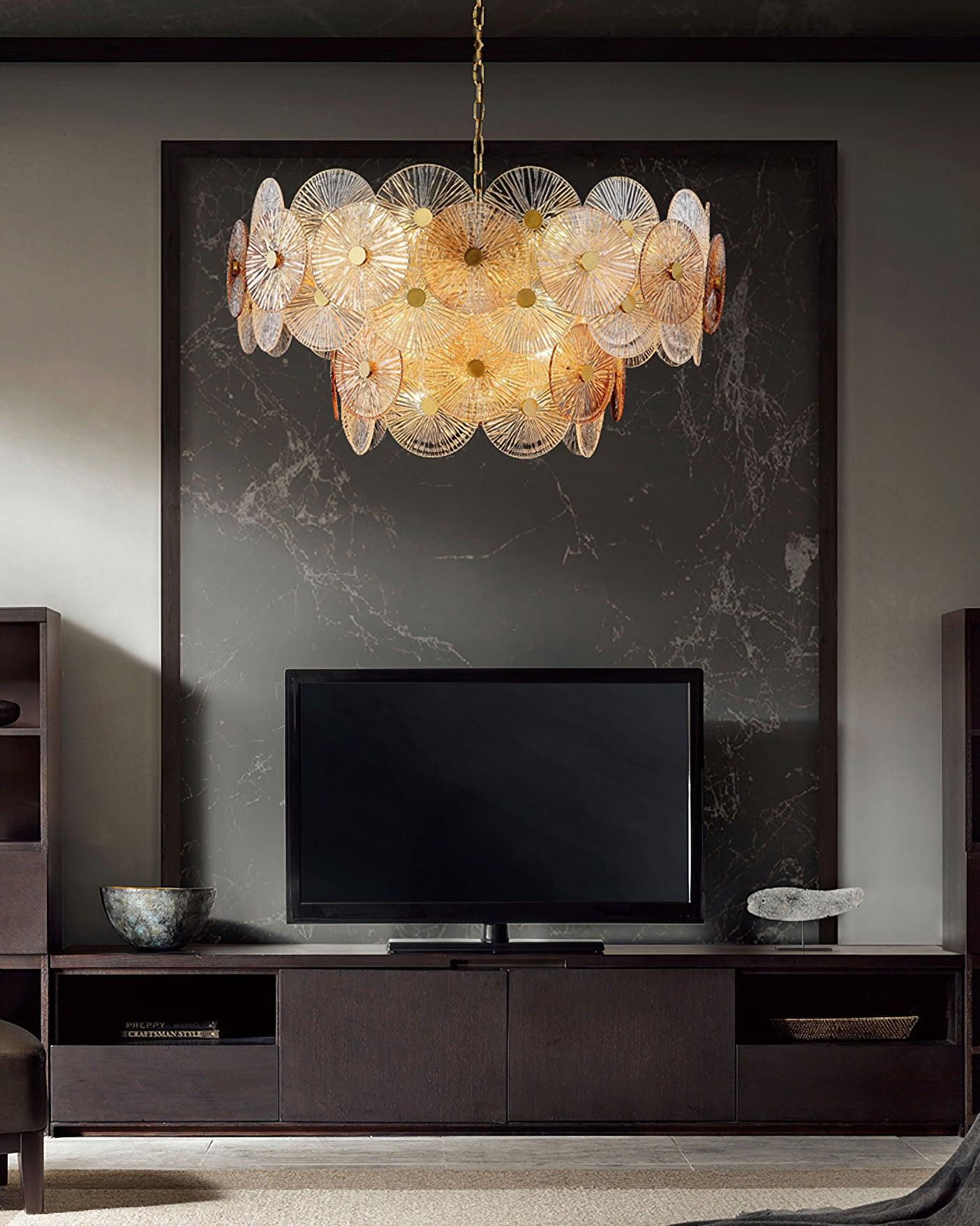 Maytoni Aster Chandelier - Modern Crystal Ceiling Light Fixture for Dining Room & Living Room | Elegant Home Decor Lighting