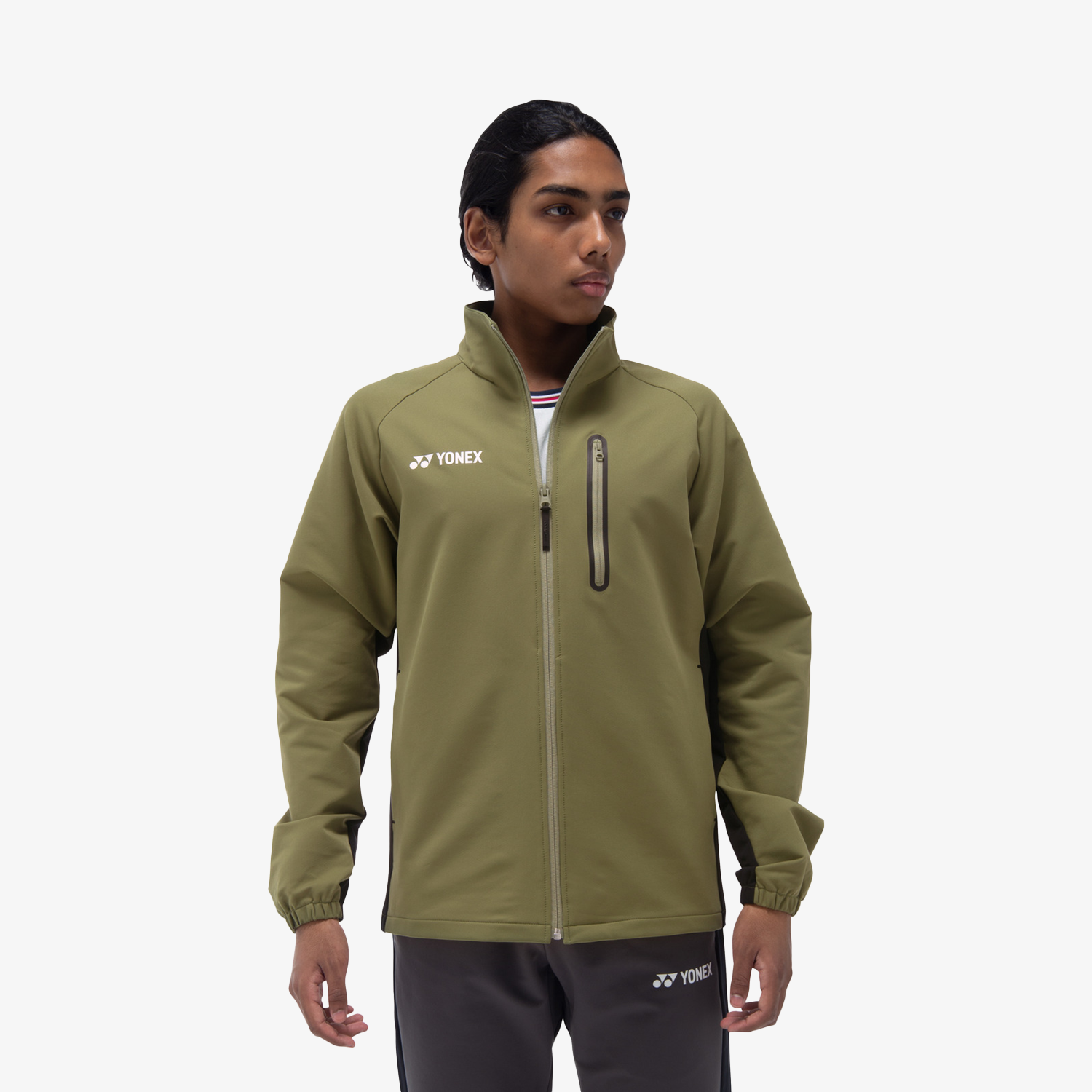 Yonex Men's Warm Up Jacket 50148 - Light Olive Green Athletic Jacket for Tennis, Golf & Outdoor Sports | Breathable & Comfortable Training Wear
