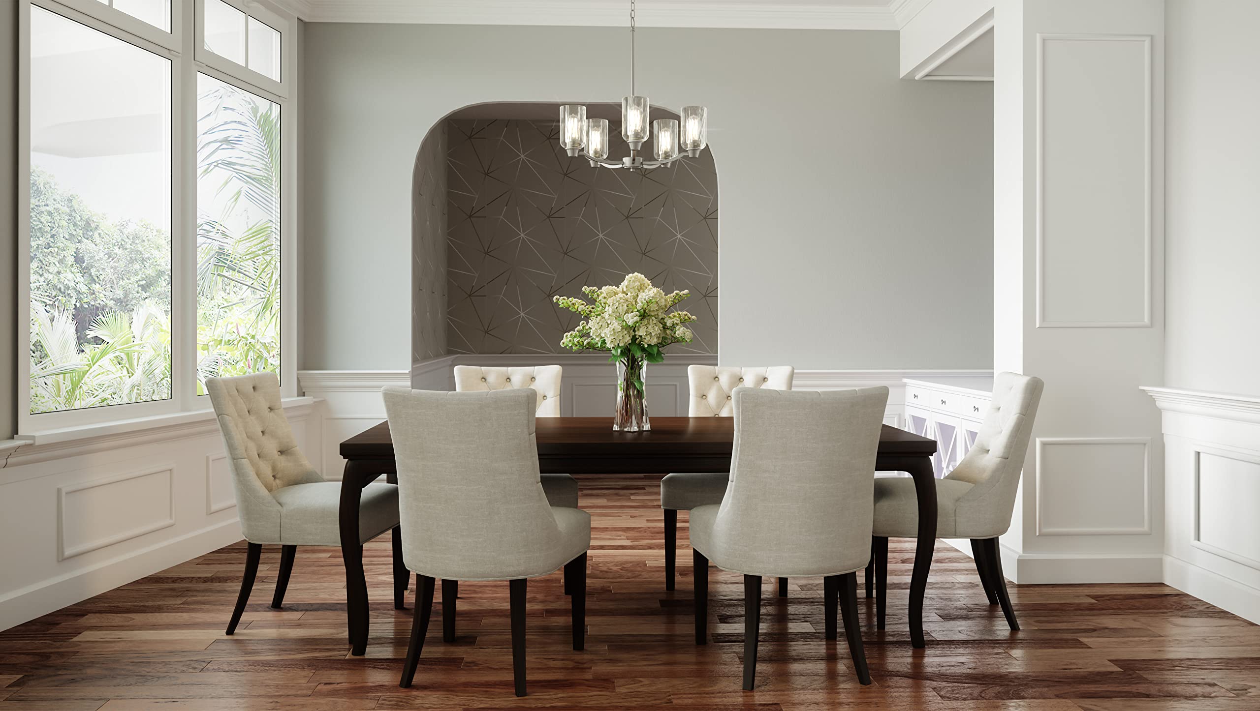 Quoizel ACA5024BN 5-Light Acacia Transitional Clear Water Glass Chandelier - 24