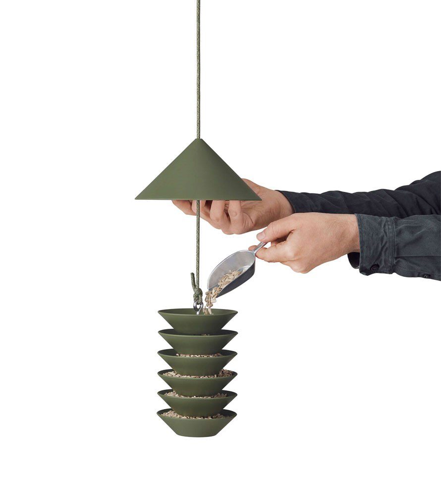 PIDAT Terracotta Bird Silo Feeder - Durable Outdoor Bird Feeder for Garden, Yard & Patio - Attracts Wild Birds Like Cardinals & Finches (Perfect for Bird Watching & Nature Lovers)