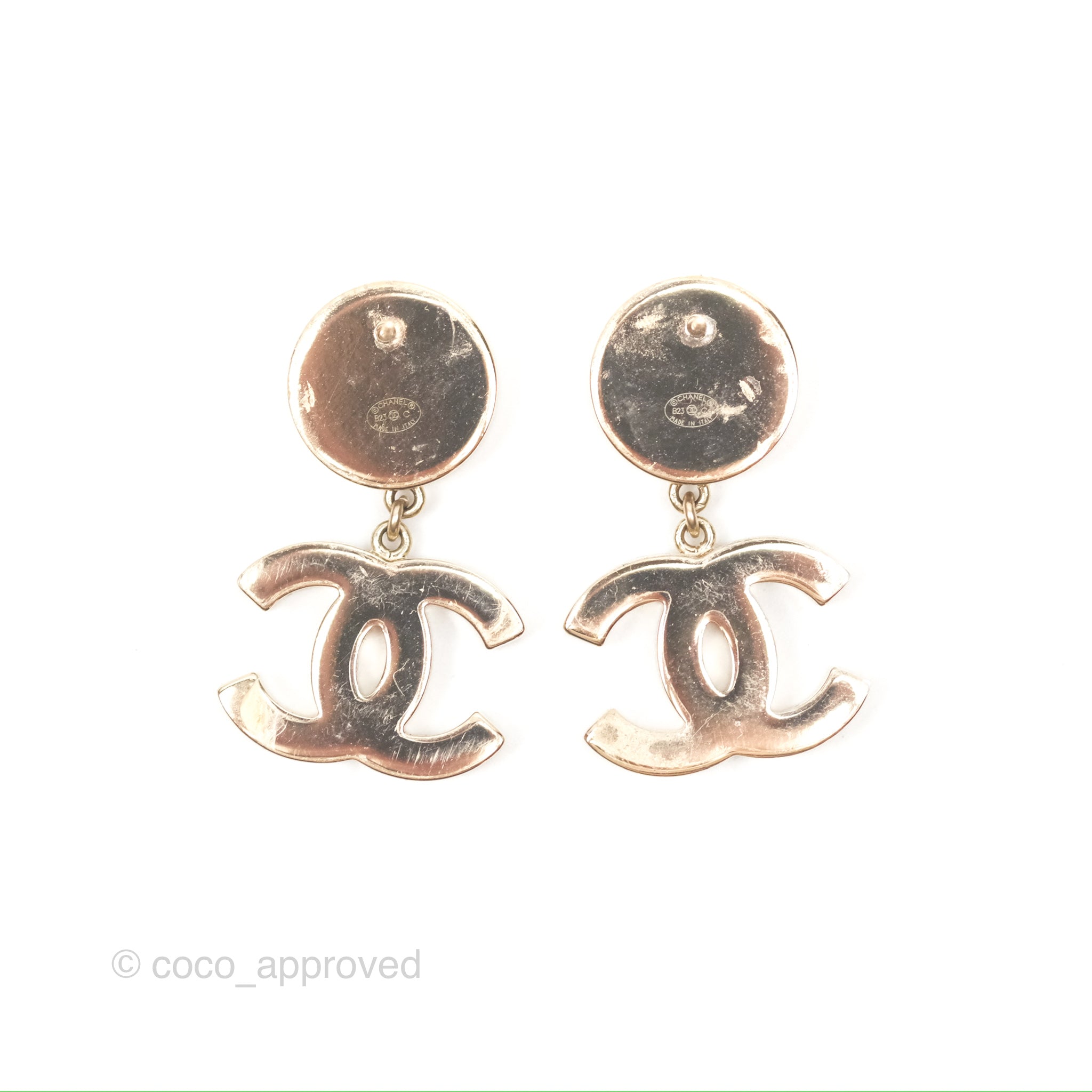 Chanel CC Logo Enamel Pink & Black Drop Earrings - Luxury Fashion Jewelry for Women, Perfect for Parties, Weddings & Special Occasions