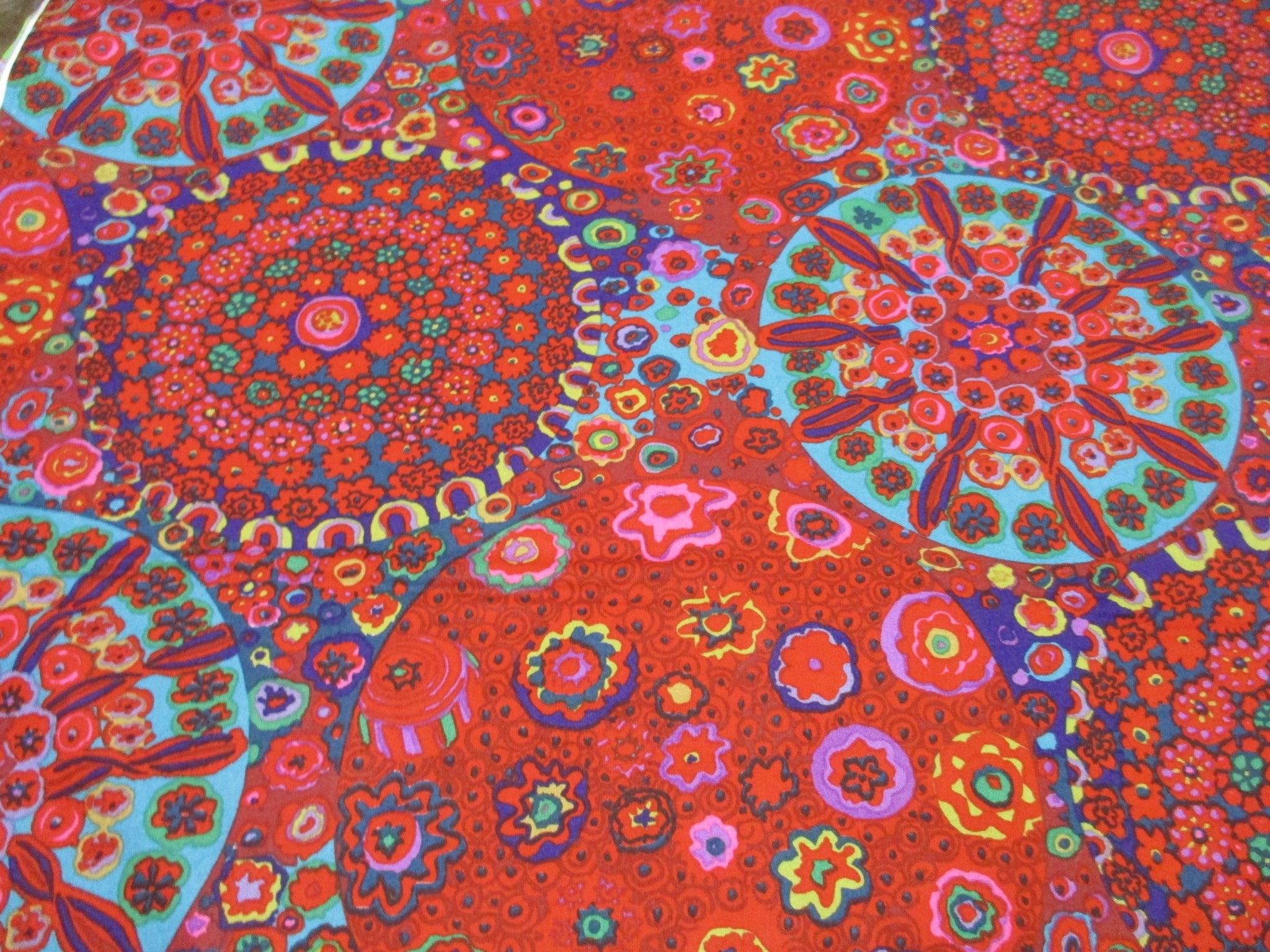 Kaffe Fassett Millefiore Red Fabric by the Yard - Premium Cotton Quilting Material for DIY Crafts, Home Decor & Sewing Projects