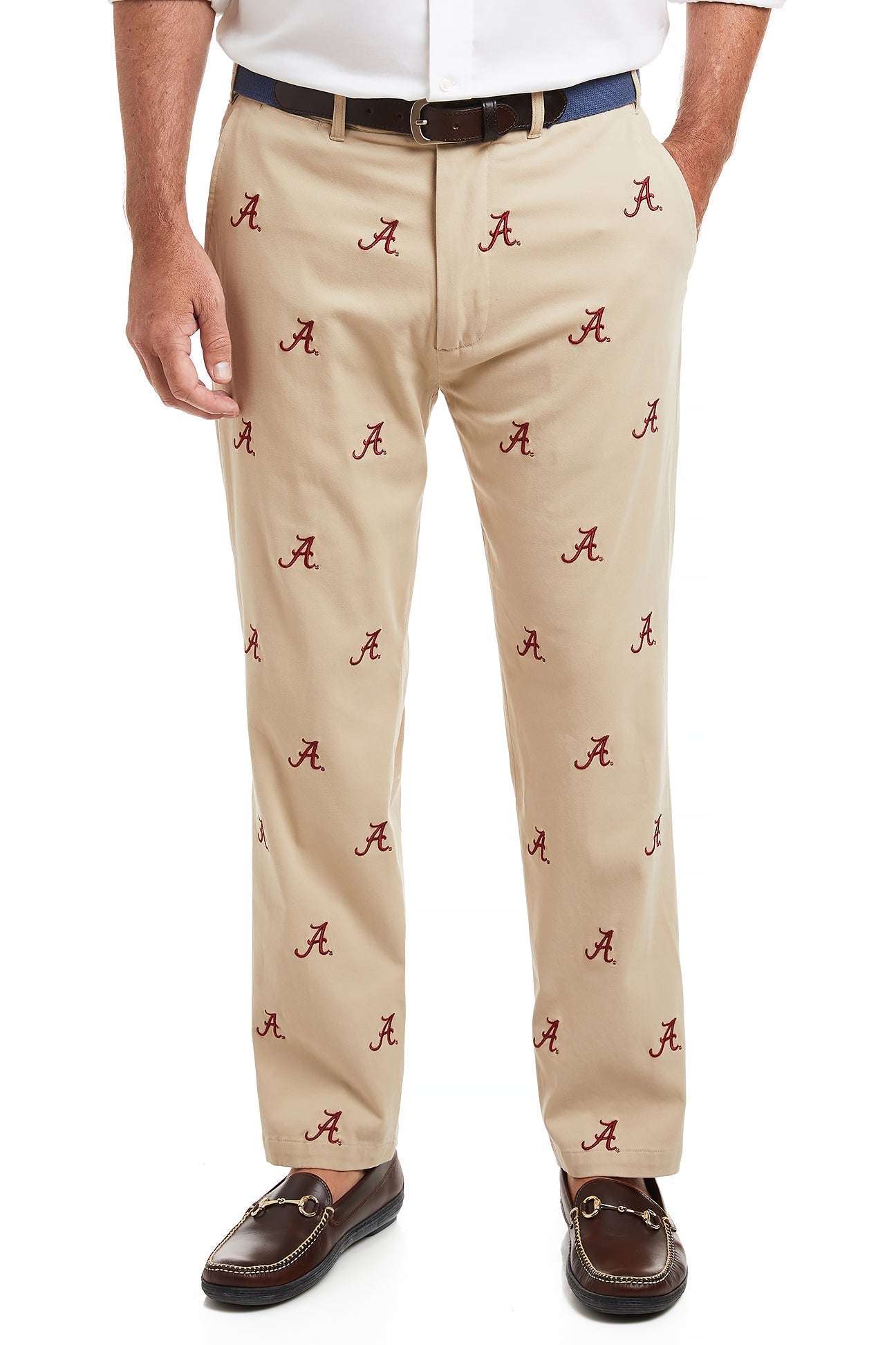 Alabama Crimson Tide Stretch Twill Pants for Men - Comfortable Khaki Casual Dress Pants for College Game Day, Office & Everyday Wear