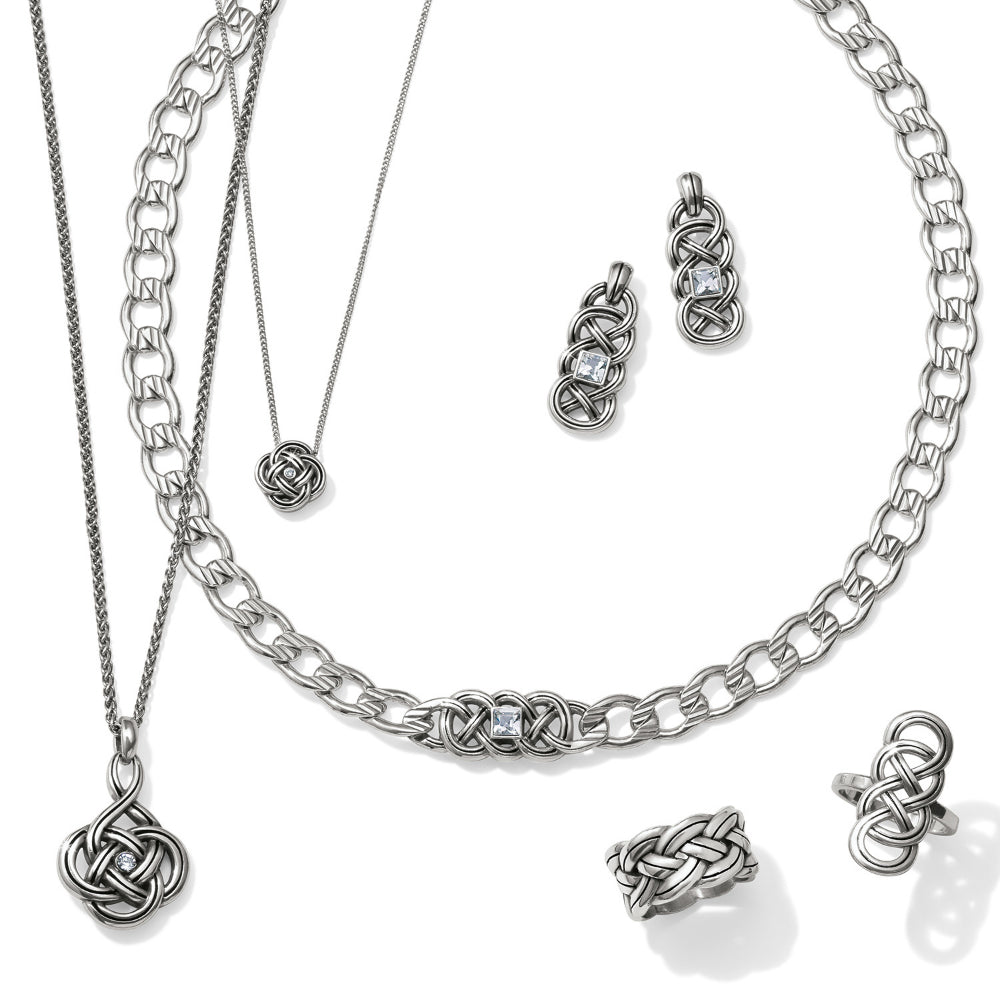 Brighton Interlok Mini Necklace - Sterling Silver Pendant Necklace for Women, Elegant Layering Jewelry Gift for Her | Perfect for Everyday Wear, Date Nights & Special Occasions
