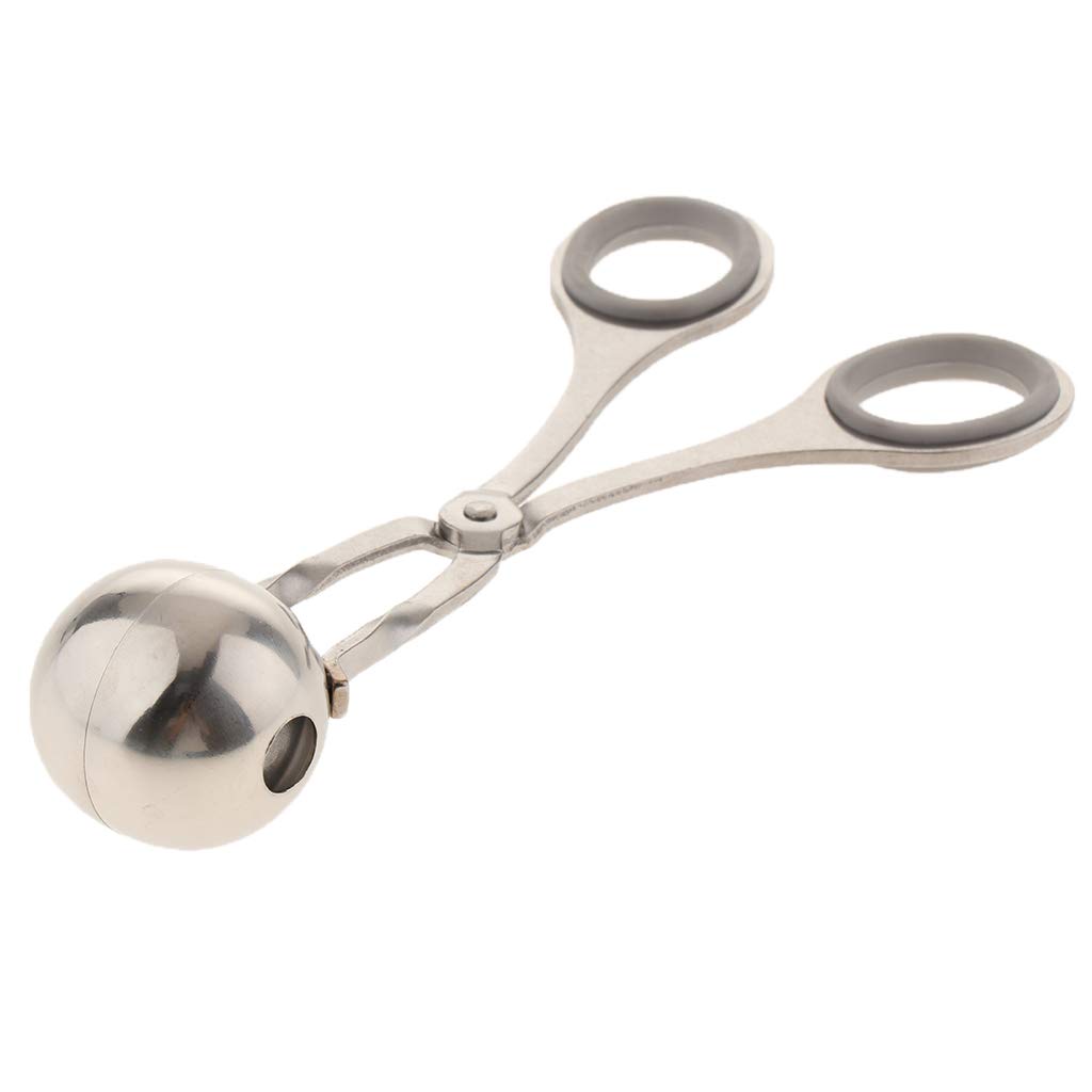 FAKEME Stainless Steel Meatball Scoop - Professional Ice Cream & Melon Baller Tool for Perfect Meatballs, Fruit Carving & Dessert Making - Ideal for Home Cooking, Catering & Party Food Prep