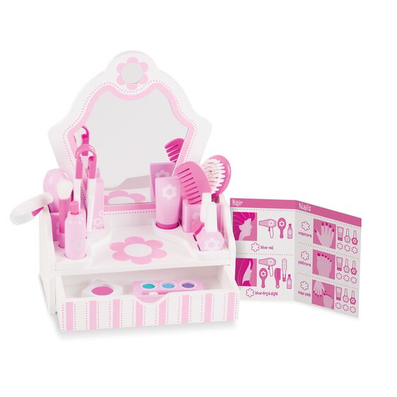 Professional Beauty Salon Play Set for Kids - Pretend Play Hair Styling Kit with Comb, Mirror & Accessories - Perfect for Role Play & Birthday Gifts