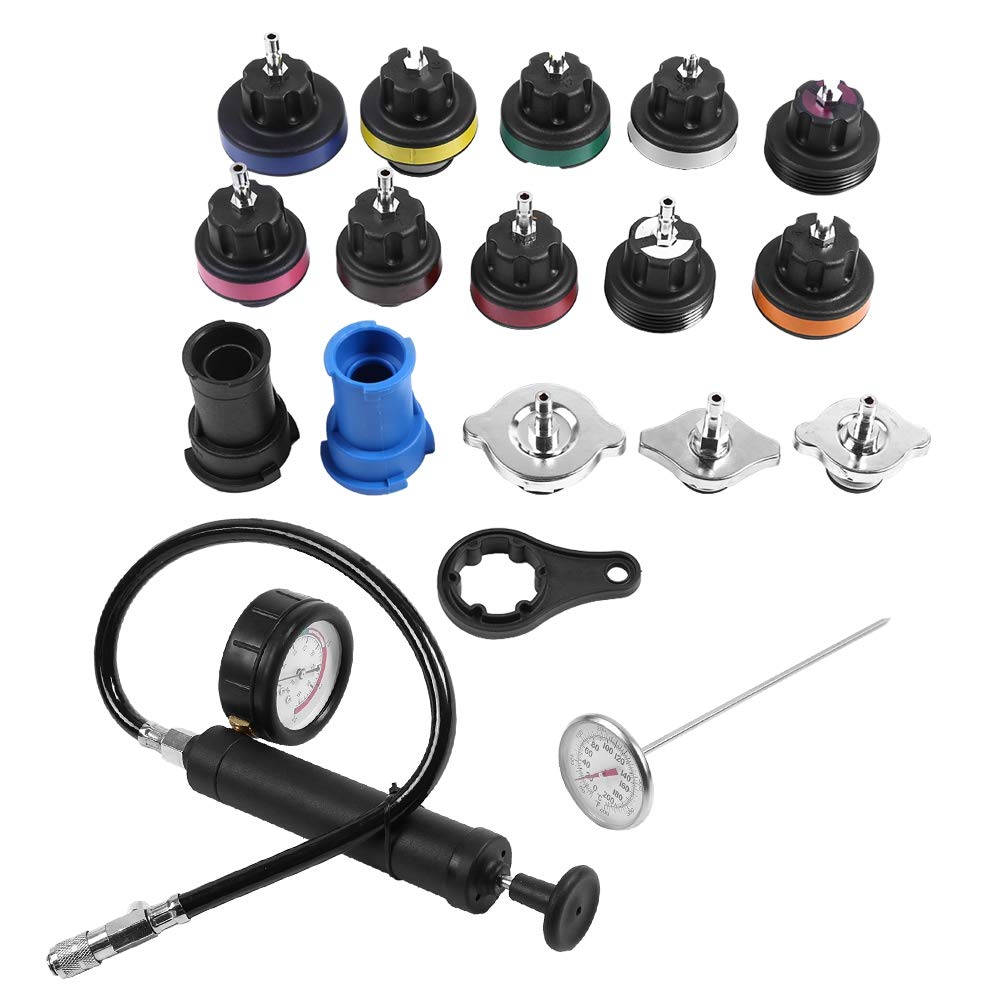 Senyar 18-Piece Coolant Pressure Tester Kit - Car Cooling System Diagnostic Tool with Hand Pump & Gauge for Water Tank Leak Detection - Perfect for Automotive Repair Shops & DIY Vehicle Maintenance