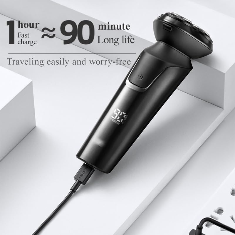 Best Electric Shavers for Bald Men - IPX7 Waterproof Rechargeable Beard Trimmer with Fast Charging - Perfect for Head Shaving, Beard Grooming & Travel Use