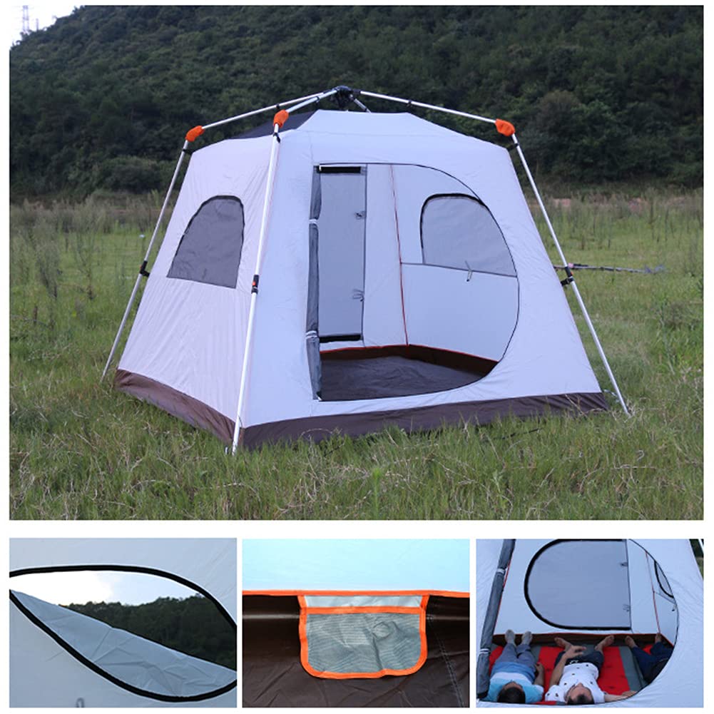 **3-4 Person Pop-Up Camping Tent - Instant Hydraulic Setup, Double Door Hiking Tent for Backpacking & Mountain Climbing - Perfect for Family Camping Trips & Outdoor Adventures**