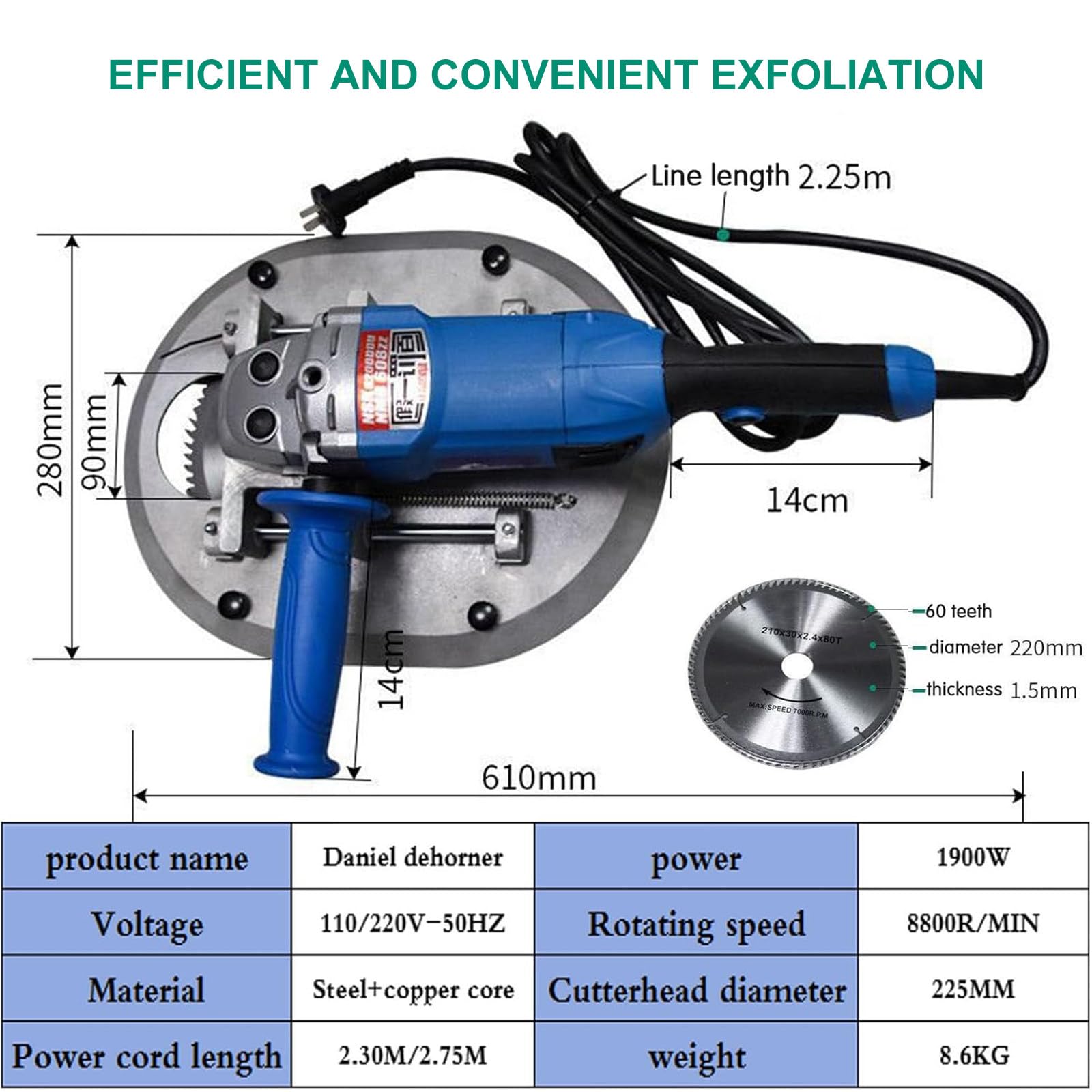 8800 RPM 1900W Electric Cow Dehorner - Professional Cattle Horn Trimmer for Adult Cows, Calves, Lambs, Sheep & Goats | Heavy Duty Livestock Grooming Tool for Farms & Ranches