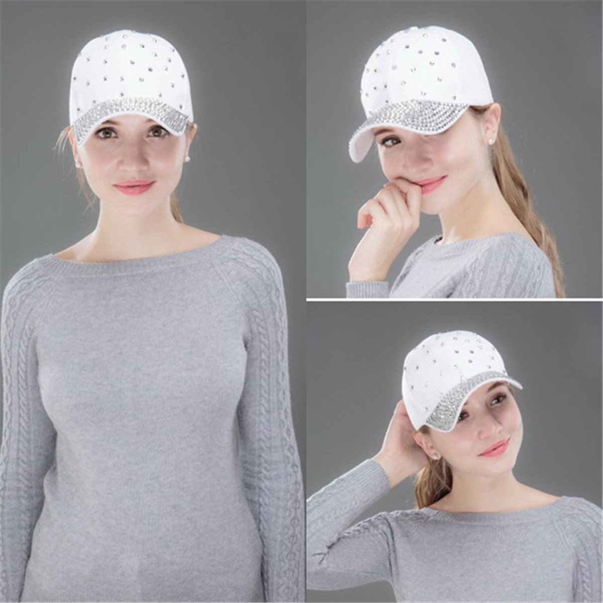Sparkling Rhinestone Baseball Caps for Women & Men - Adjustable Snapback Dad Hats & Trucker Hats - Fashion Bling Accessories for Parties, Concerts, and Daily Wear