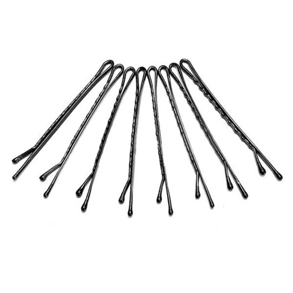 50-Piece Black Hair Clips Set - Bobby Pins, Kirby Grips, Waved Slides & Salon Clamps for Women & Girls - Perfect for Updos, Braids, Ponytails & Styling