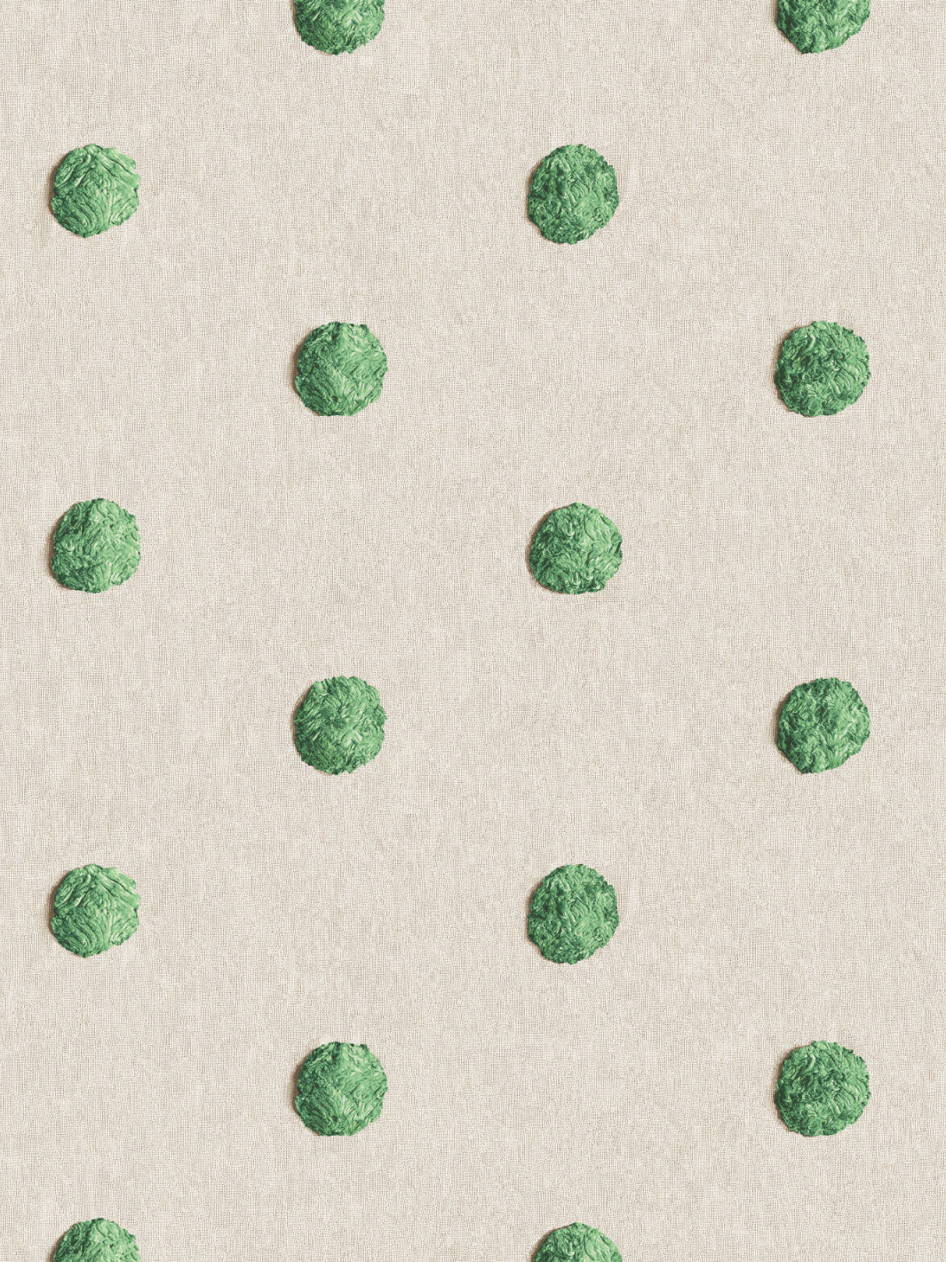 Chris Benz Green Chenille Dots Small Wallpaper - Peel and Stick Removable Wallpaper for Bedroom, Nursery & Home Decor
