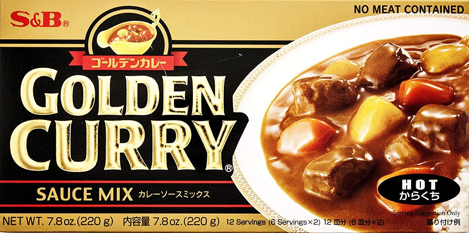 S&B Golden Curry Sauce Mix - Hot Spicy Japanese Curry Roux (2 Packs, 7.8 Oz Each) - Perfect for Home Cooking, Rice Dishes & Quick Meals