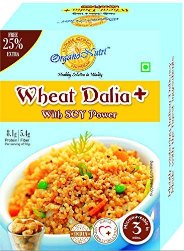 Organic Wheat Dalia with Soy Protein - 4 Pack (800g) | High Fiber & Protein Breakfast Cereal | Perfect for Healthy Smoothies, Porridge & Vegan Recipes