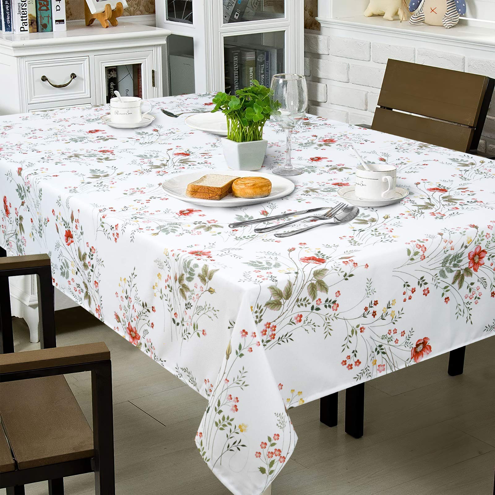 ASPMIZ Floral Tablecloth - Waterproof Wrinkle-Free Wild Flower Table Cover for Spring & Summer | 60x120 Inch Rectangle for Outdoor Picnic, Camping, Party, Kitchen & Dining Room Decor | Perfect for Garden Parties, BBQs & Holiday Gatherings