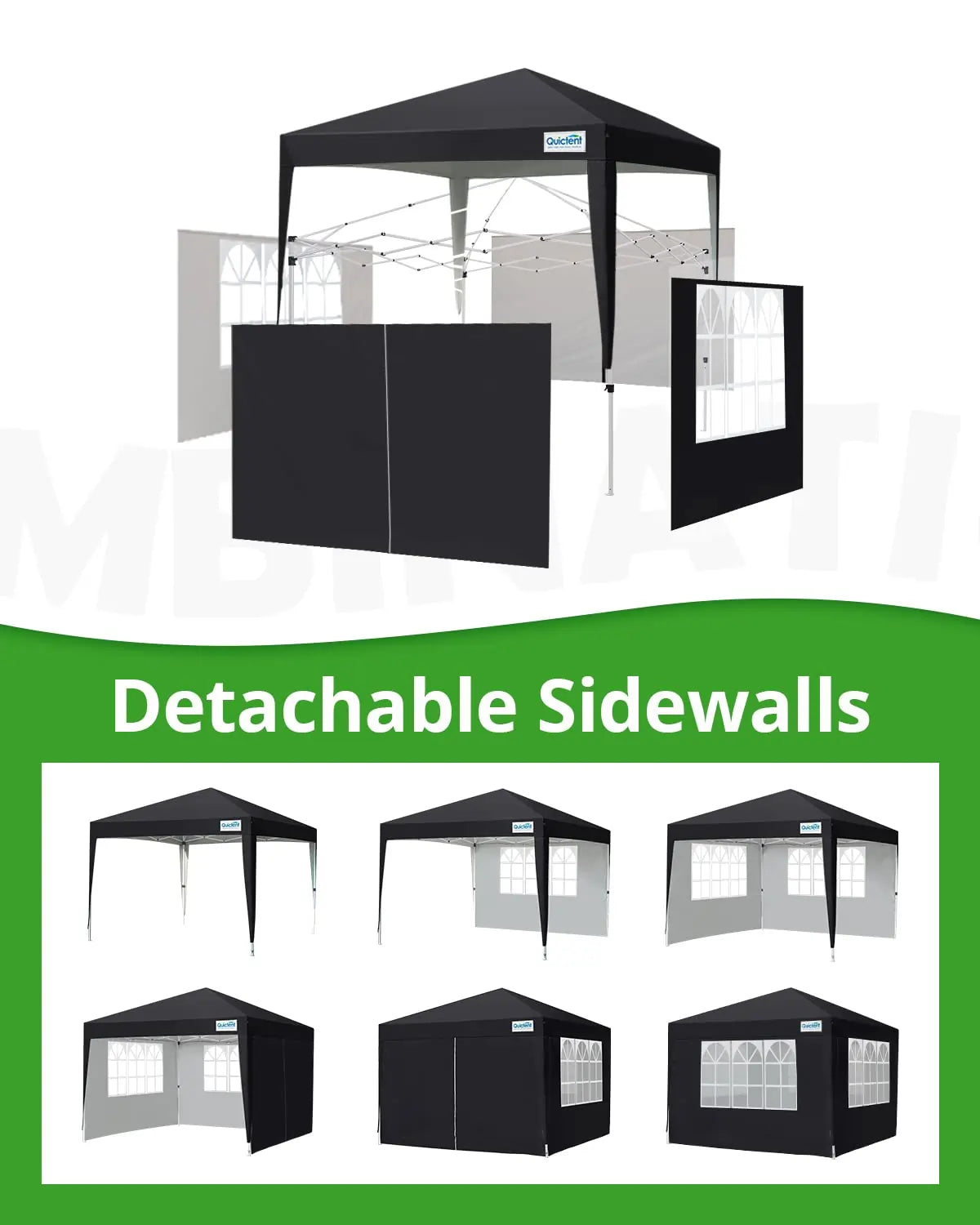 10'x10' Upgraded Pop Up Canopy Tent with Sidewalls - Waterproof Outdoor Shelter for Camping, Beach, Picnics & Backyard Parties