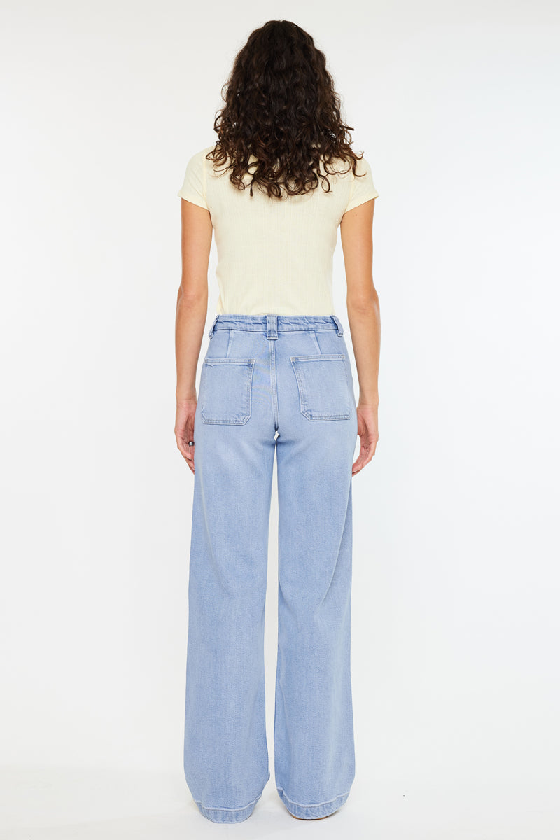 Astra High Rise Wide Leg Jeans for Women - Stretchy Comfort Denim Pants, Trendy Flared Trousers for Casual & Office Wear | Perfect for Everyday Outfits, Date Nights & Work Attire