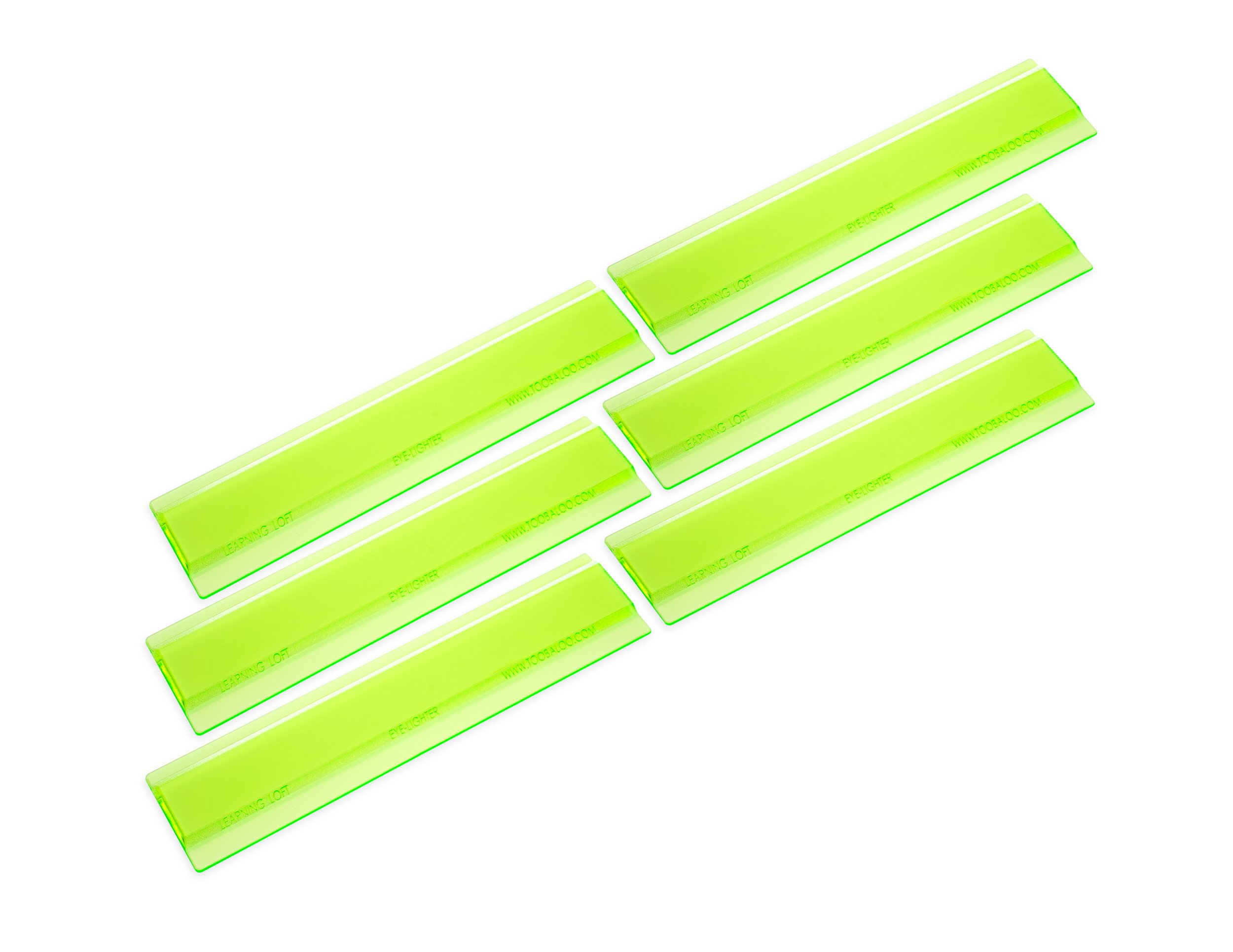 6 Pack Green Eye Lighter Colored Overlays for Reading - Improve Focus & Reduce Eye Strain for Students, Book Lovers & Dyslexia Readers