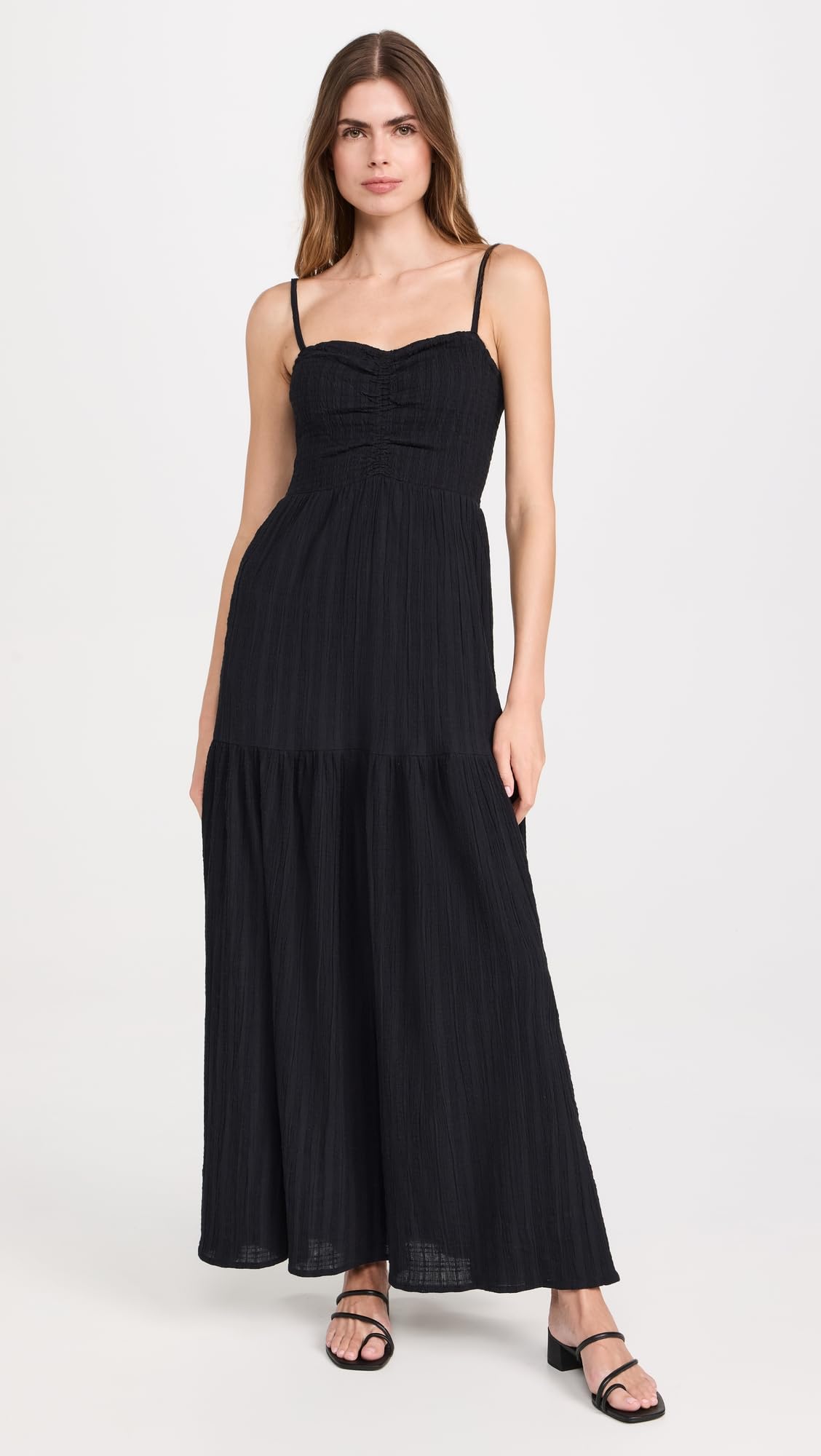 L*Space Mallorca Maxi Dress for Women - Adjustable Straps, Tiered Skirt, 100% Cotton Long Summer Dress - Perfect for Beach Vacations, Resort Wear & Evening Outings