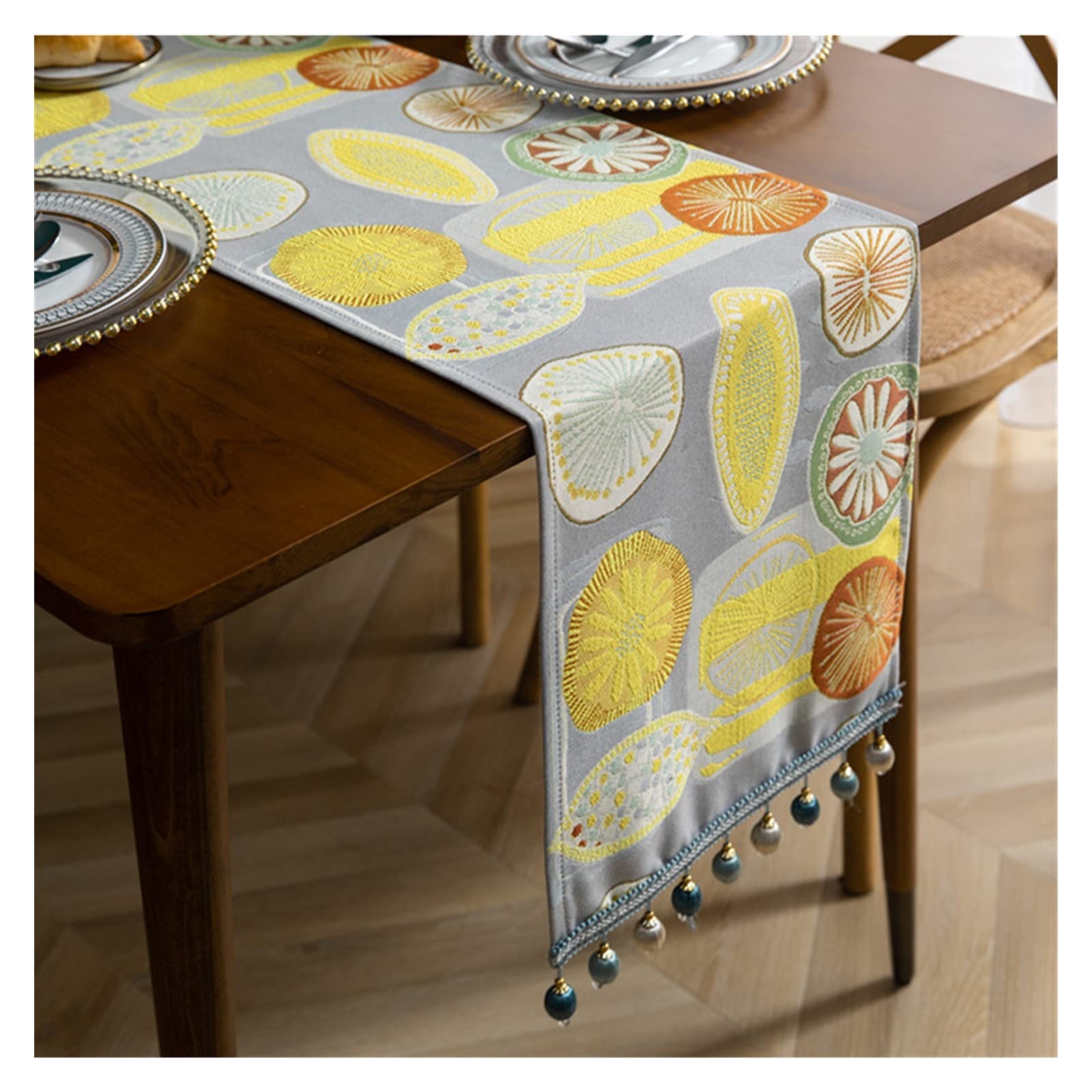 Luxury Aghami Jacquard Table Runner - Elegant Embroidery Dining & Coffee Table Decor for Home, Parties (33x300cm, Color B) | Perfect for Wedding, Holiday & Formal Dining Decorations