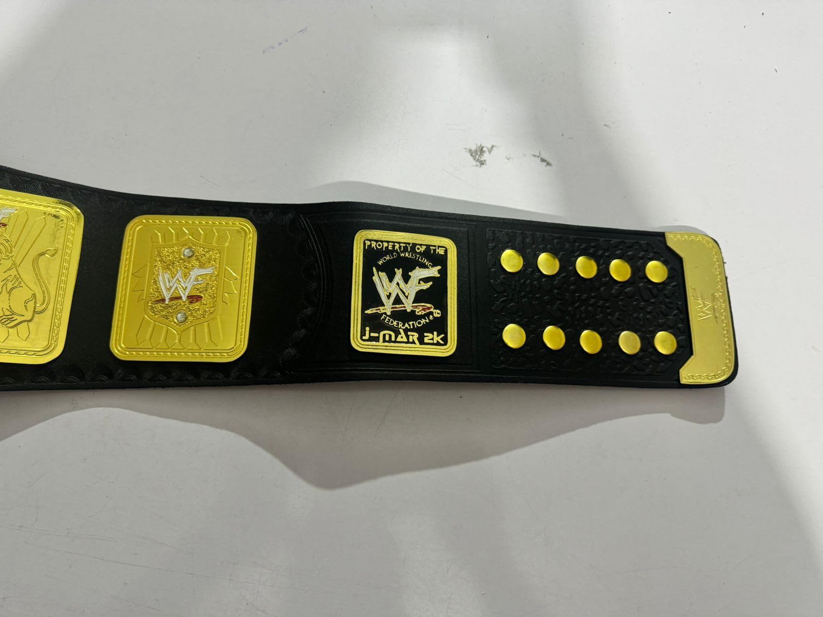 Premium Black & Gold Leather Wrestling Belt for Adults - 2MM Brass Plates - Championship Title Replica for WWE Fans, Cosplay & Sports Events