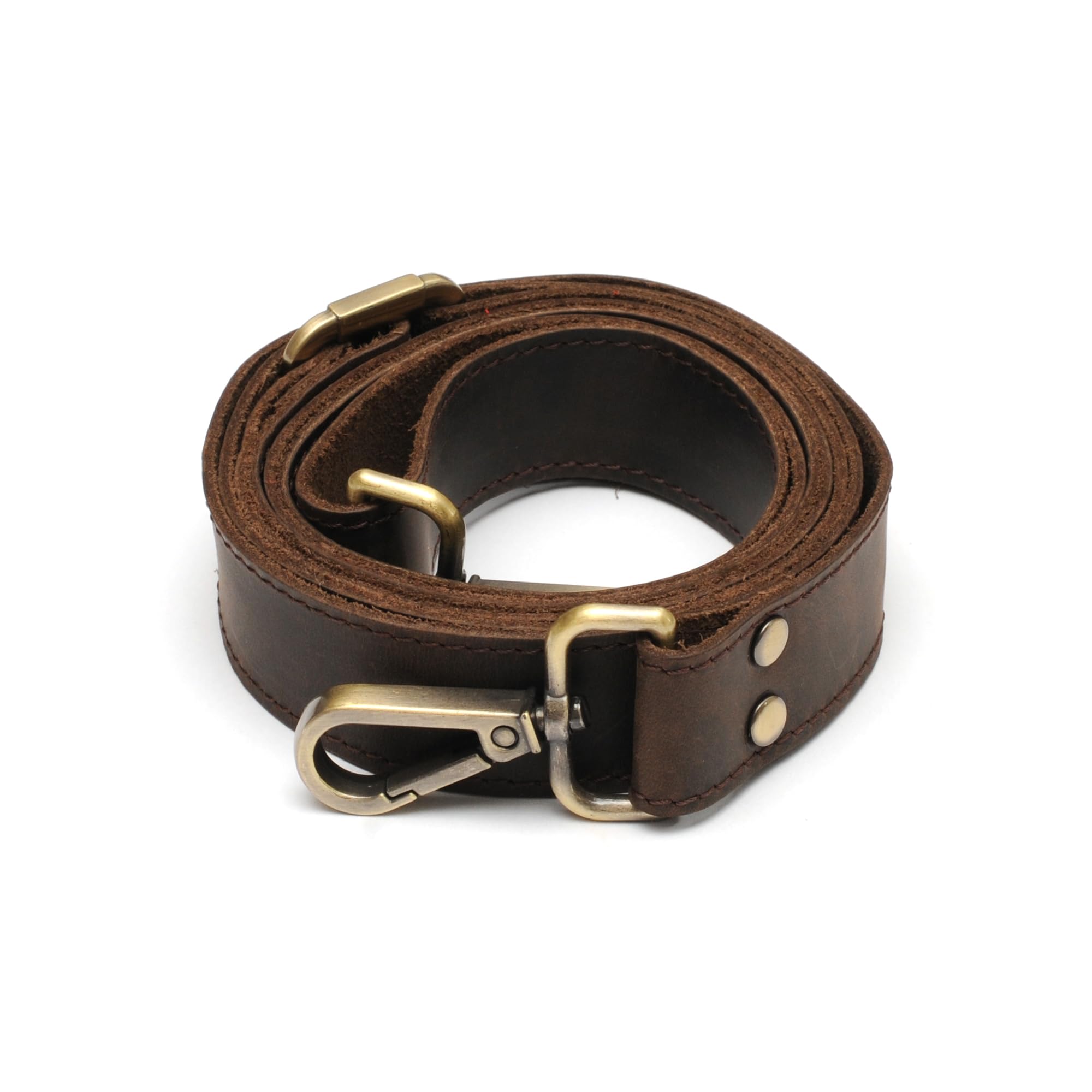 100% Genuine Leather Purse Strap with Swivel Clasps - Adjustable Shoulder Strap for Handbags, Laptop Cases & Totes - Handmade Dark Brown Leather Crossbody Strap (Perfect for Work, Travel & Everyday Use)