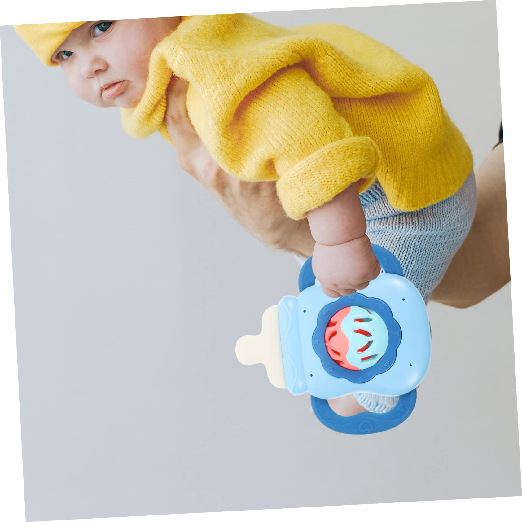 VICASKY Simulated Baby Bottle Rattle Toy - Blue ABS Sensory Toy for Infants & Toddlers - Perfect for Early Learning, Teething Relief & Playtime Fun