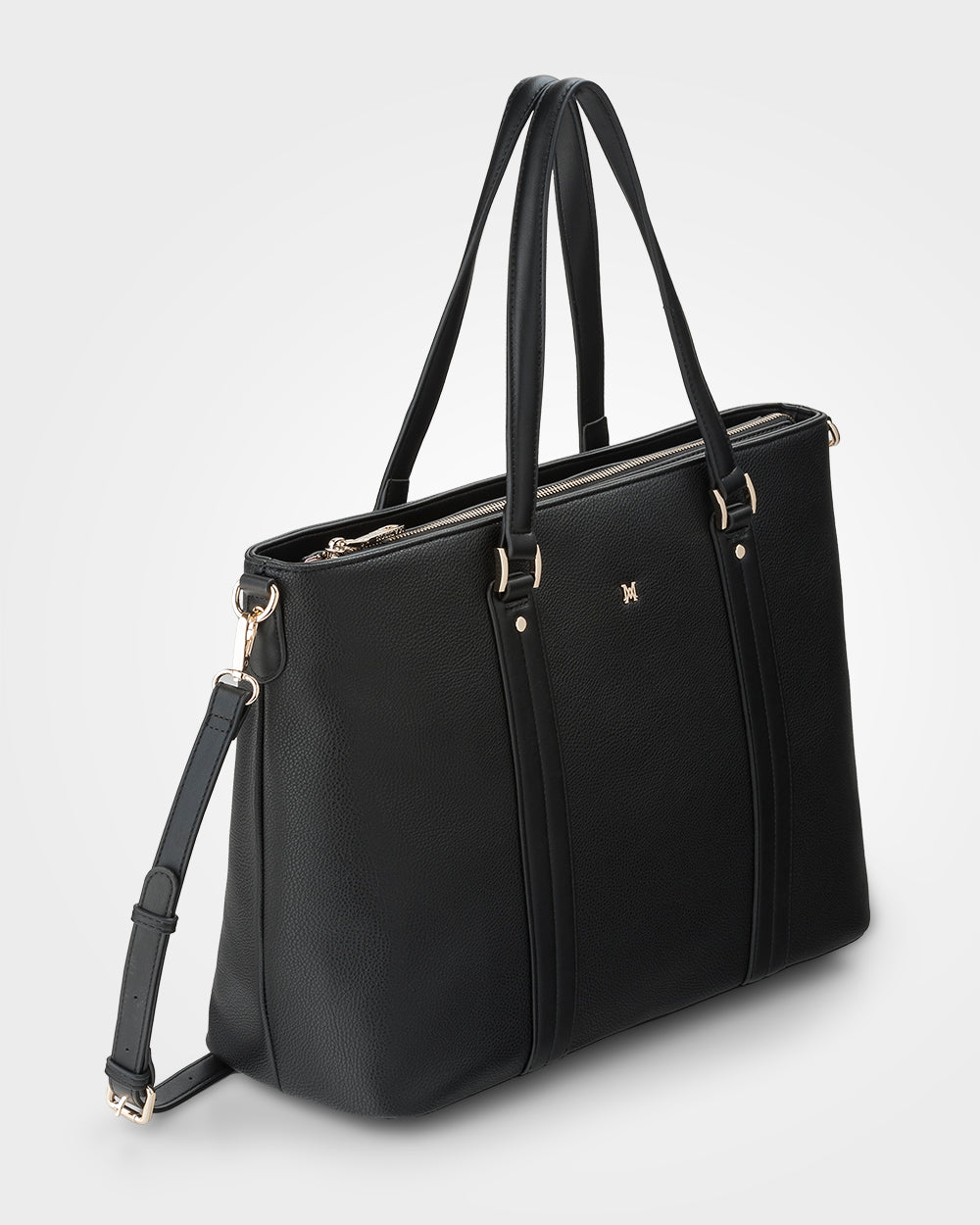 Stylish Tara Laptop Tote Work Bag with Adjustable Monogram Strap - Perfect for Office, Business Travel & College (15.6 Inch)