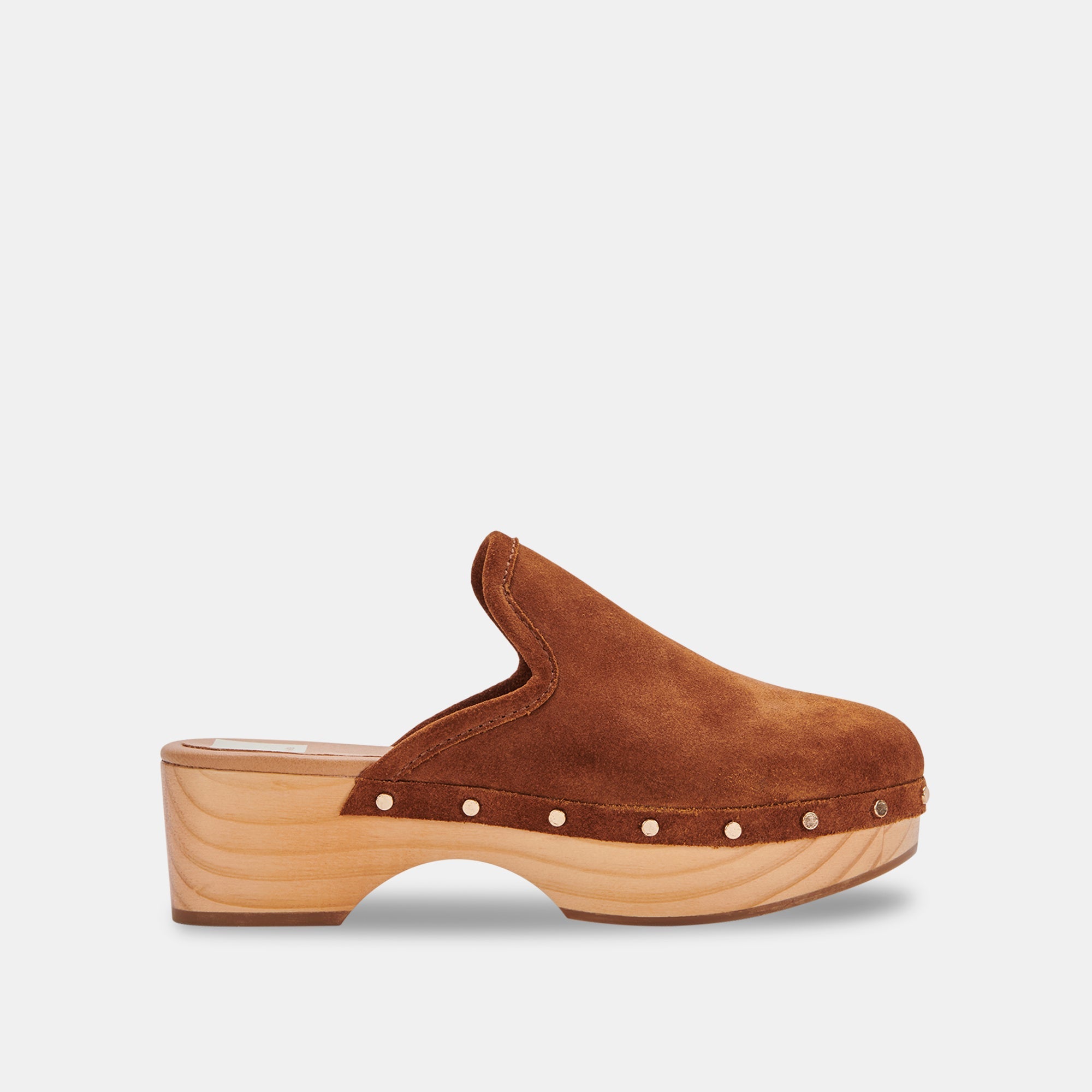 CLOSEN CLOGS Cognac Suede Clogs for Women - Comfortable Slip-On Shoes Size 8 (US) - Perfect for Casual Wear, Home, and Outdoor Use - 935 re:vita Collection