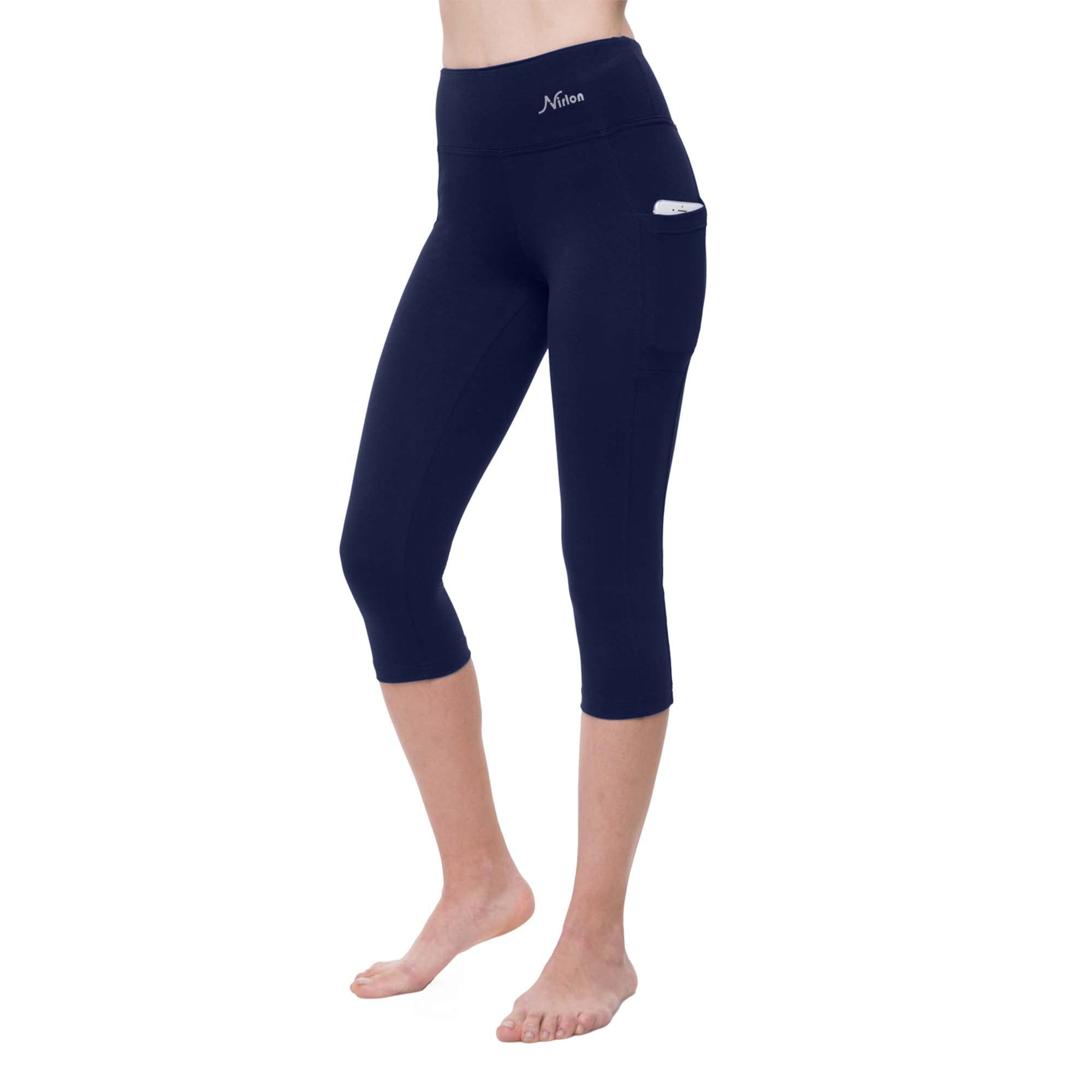 Breathable High Waisted Capri Leggings with Pockets for Women - Nirlon Yoga Pants for Running, Workout & Casual Wear