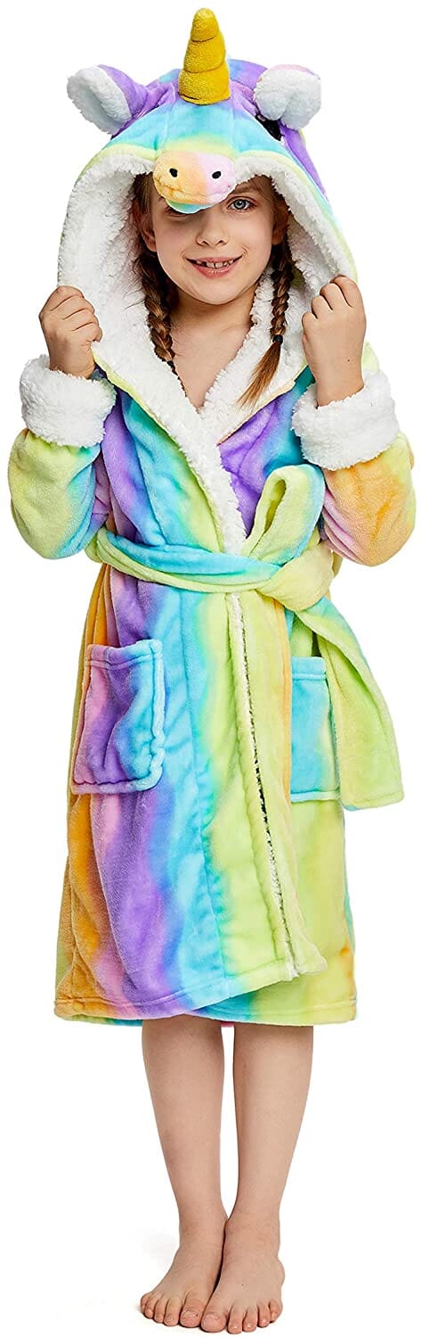 Soft & Cozy Princess Unicorn Bathrobe for Kids - Fast Priority Shipping - Perfect for Birthday Gifts, Spa Days & Bedtime Comfort