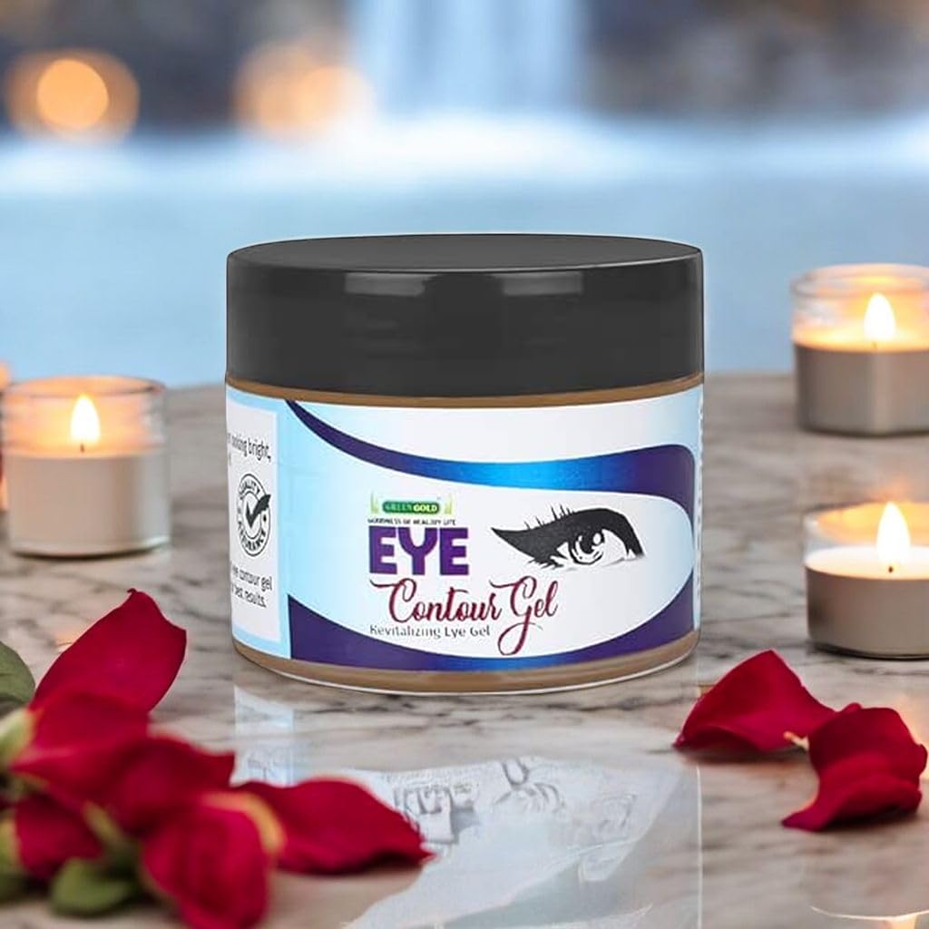 Green Gold Eye Contour Gel - 50g Dark Circle & Puffiness Relief - Hydrating Under Eye Treatment for Brightening & Anti-Aging - Perfect for Morning Routine & Night Care