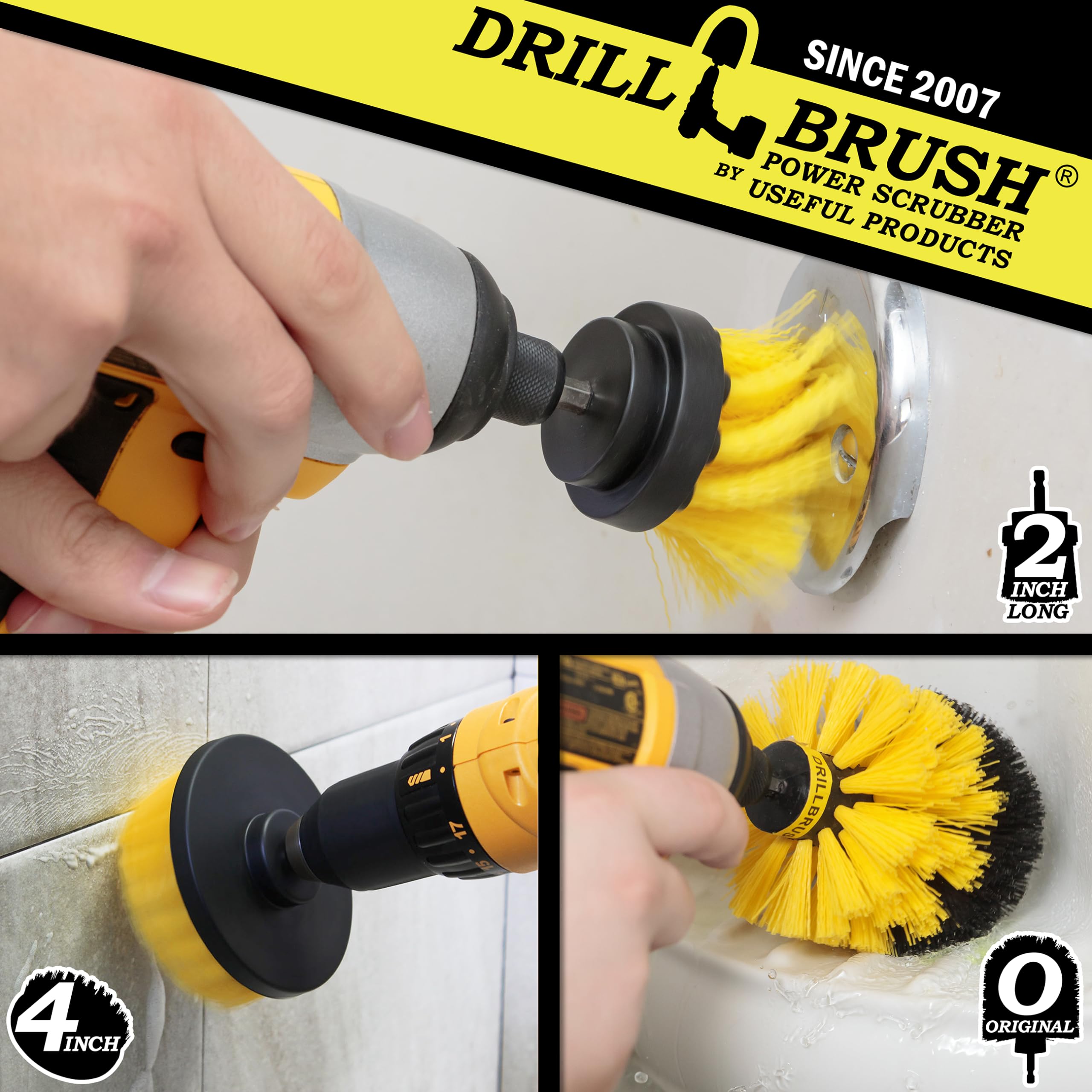 Power Scrubber Brush Set - Drill Brush Attachment for Bathroom Cleaning - Bathtub, Tile, Grout & Toilet Scrubber - Heavy Duty Shower Cleaning Tools - Perfect for Deep Cleaning Bathrooms & Kitchen Surfaces