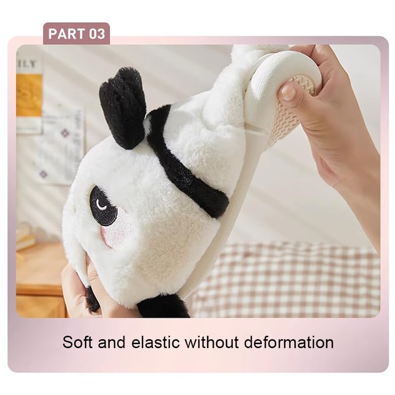 GAGALU Cute Panda Wrapped Toe Slippers - Warm Plush Indoor Outdoor Cotton House Shoes for Women & Men - Perfect for Home, Office, and Travel Comfort