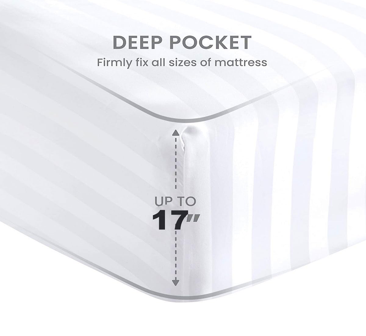 Premium 100% Egyptian Cotton Queen Size Sheets – 1000 Thread Count 4-Piece Luxury Bedding Set with Deep Pockets (Fits Up to 17