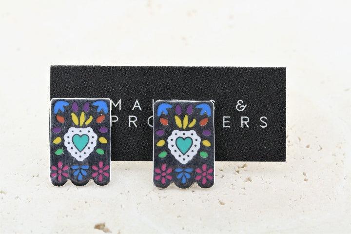Multi-Color Enamel Heart Stud Earrings for Women - Trendy Fashion Jewelry Gift for Valentine's Day, Anniversary & Everyday Wear