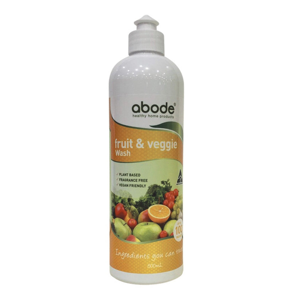 Abode Fruit and Veggie Wash 500ml - Natural Produce Cleaner for Organic Fruits & Vegetables | Perfect for Pre-Washing Berries, Leafy Greens & Family Meals