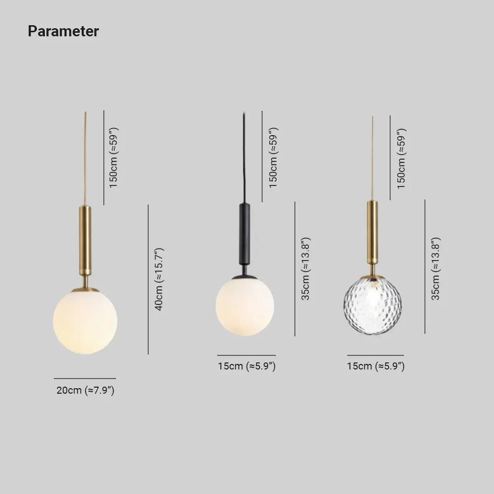 Modern Single Head Glass Ball Pendant Light - Minimalist Ceiling Fixture for Kitchen Island, Dining Room, Bedroom & Living Room Lighting