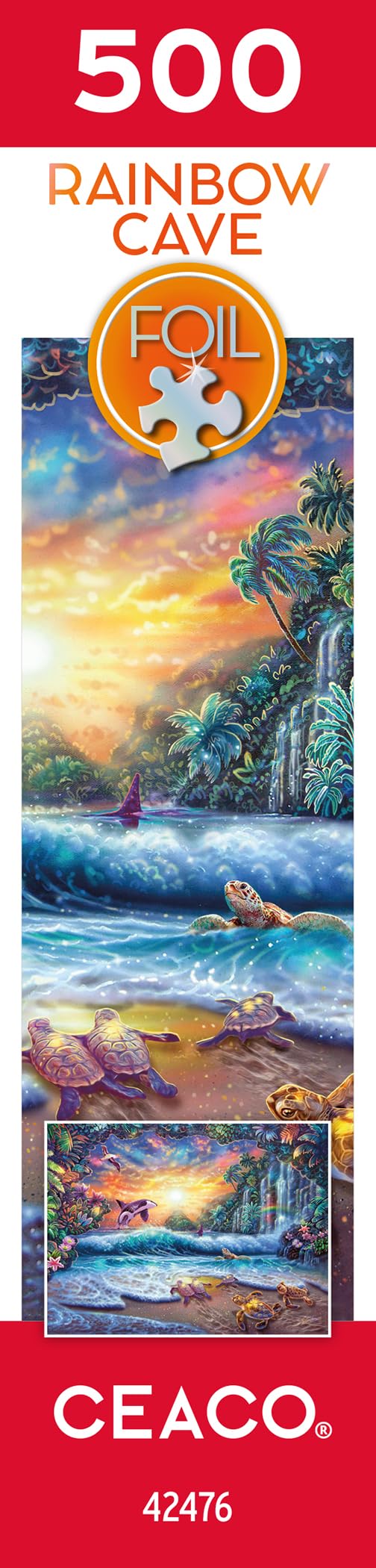 Ceaco 500 Piece Jigsaw Puzzle - Rainbow Cave Foil Puzzle for Adults & Teens - Perfect for Family Game Night, Stress Relief & Home Decor
