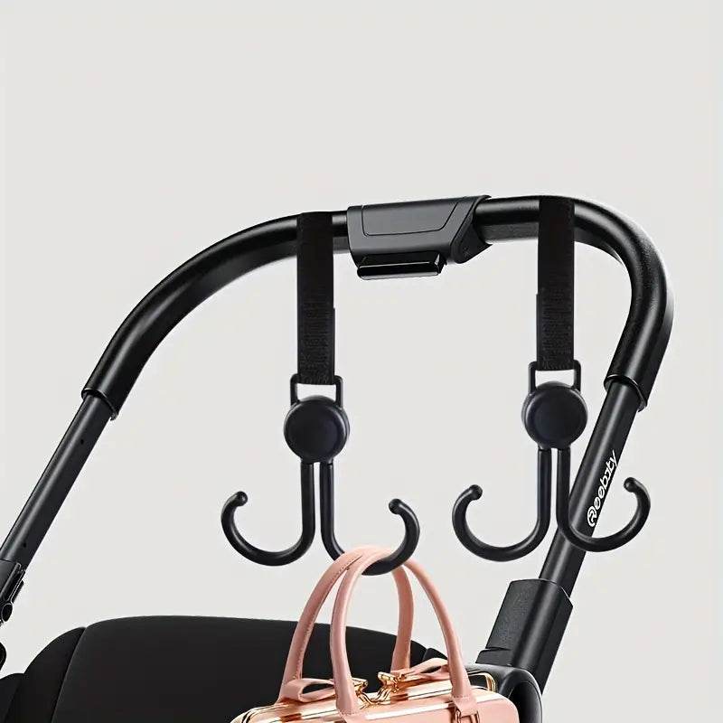 Universal Stroller & Wheelchair Hanging Bag Hooks - Durable Multi-Purpose Organizer for Diaper Bags, Groceries & Shopping - Perfect for Parents, Caregivers & Travelers