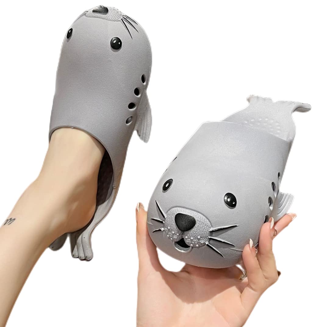 Sea Lion Slippers for Men & Women - Soft Animal House Slippers, Breathable Summer Beach Slides & Indoor Shower Shoes - Perfect for Home, Poolside, and Vacation Use
