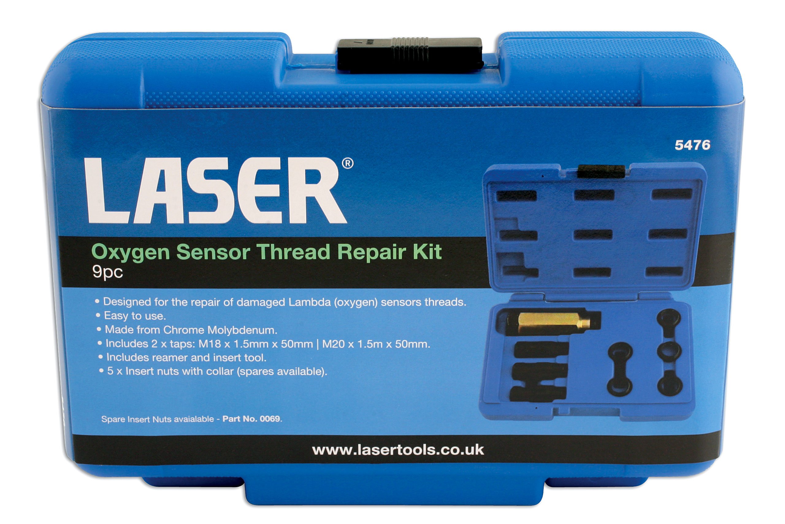 O2 Sensor Thread Repair Kit - Compatible with Laser 5476 - Fix Stripped Oxygen Sensor Threads for Cars, Trucks & SUVs - Easy DIY Solution for Auto Maintenance