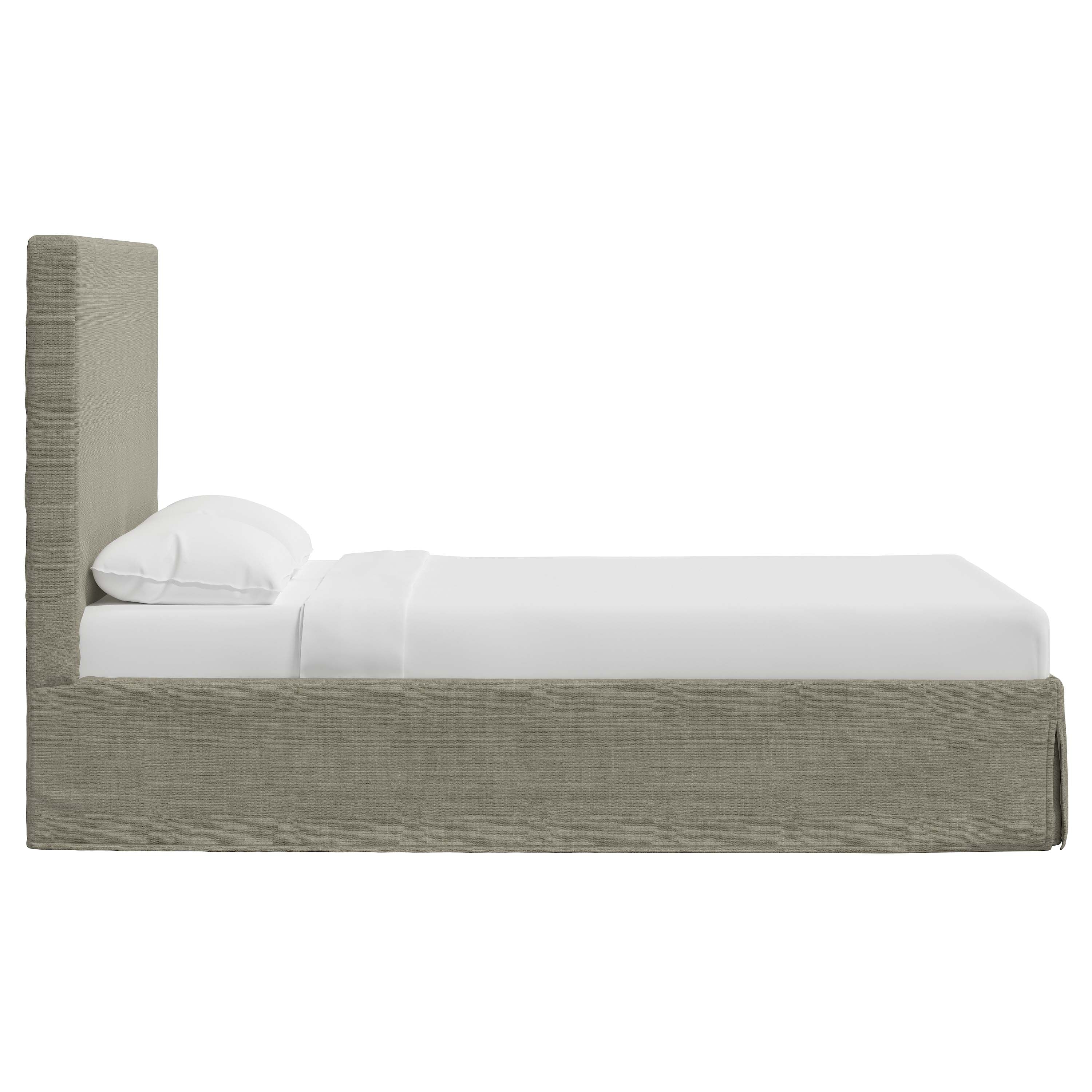 Violet Slipcovered Bed - Soft Washable Fabric Upholstered Queen Size Bed Frame with Headboard - Perfect for Modern Bedrooms, Guest Rooms & Cozy Home Decor