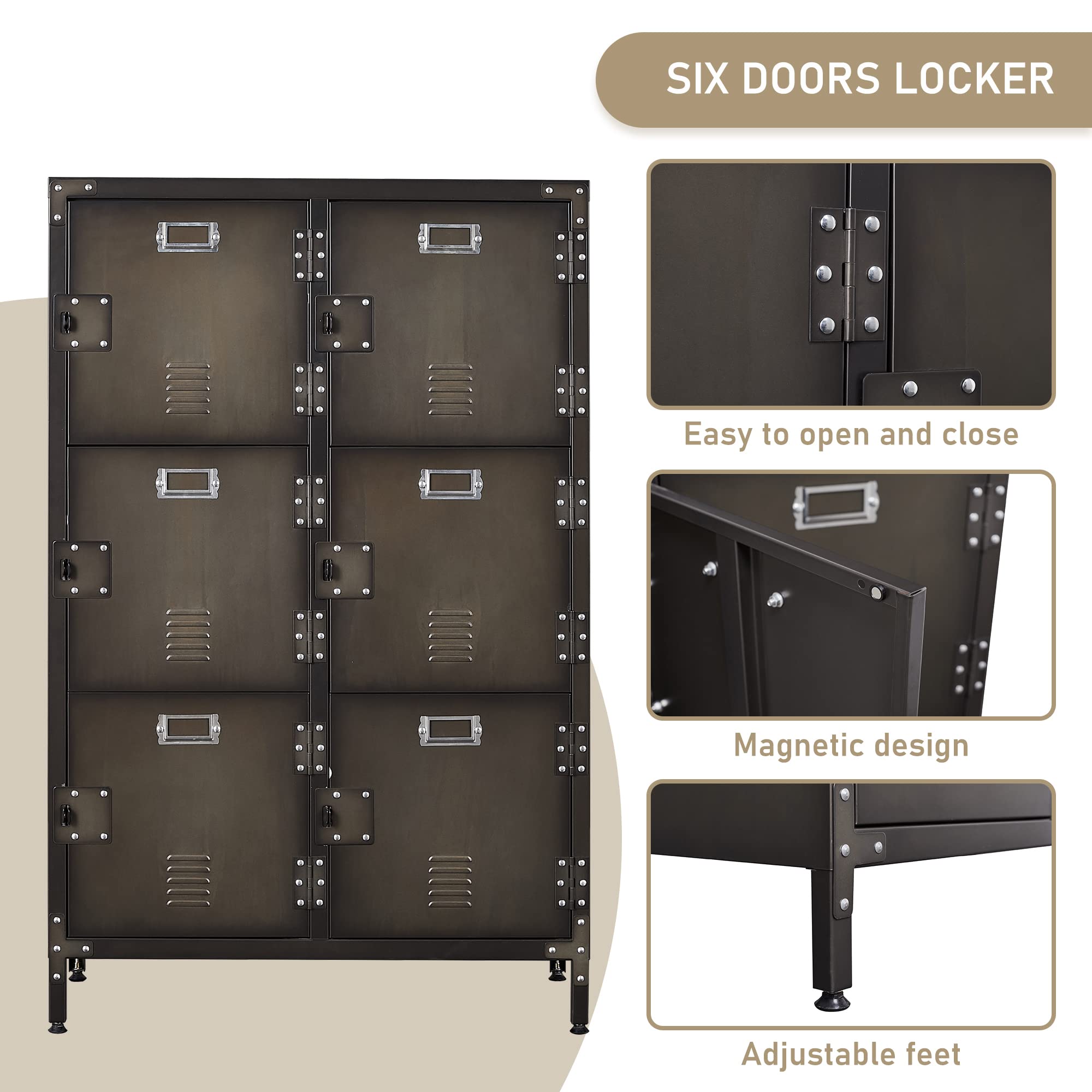 6-Door Metal Storage Cabinet - 47