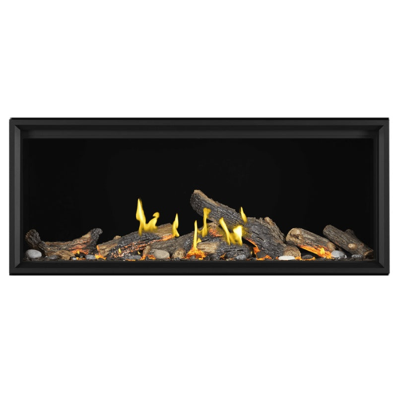 Napoleon Tall Vector 62 Inch Direct Vent Linear Gas Fireplace with Realistic Luminous Logs - Perfect for Modern Living Rooms & Cozy Winter Nights